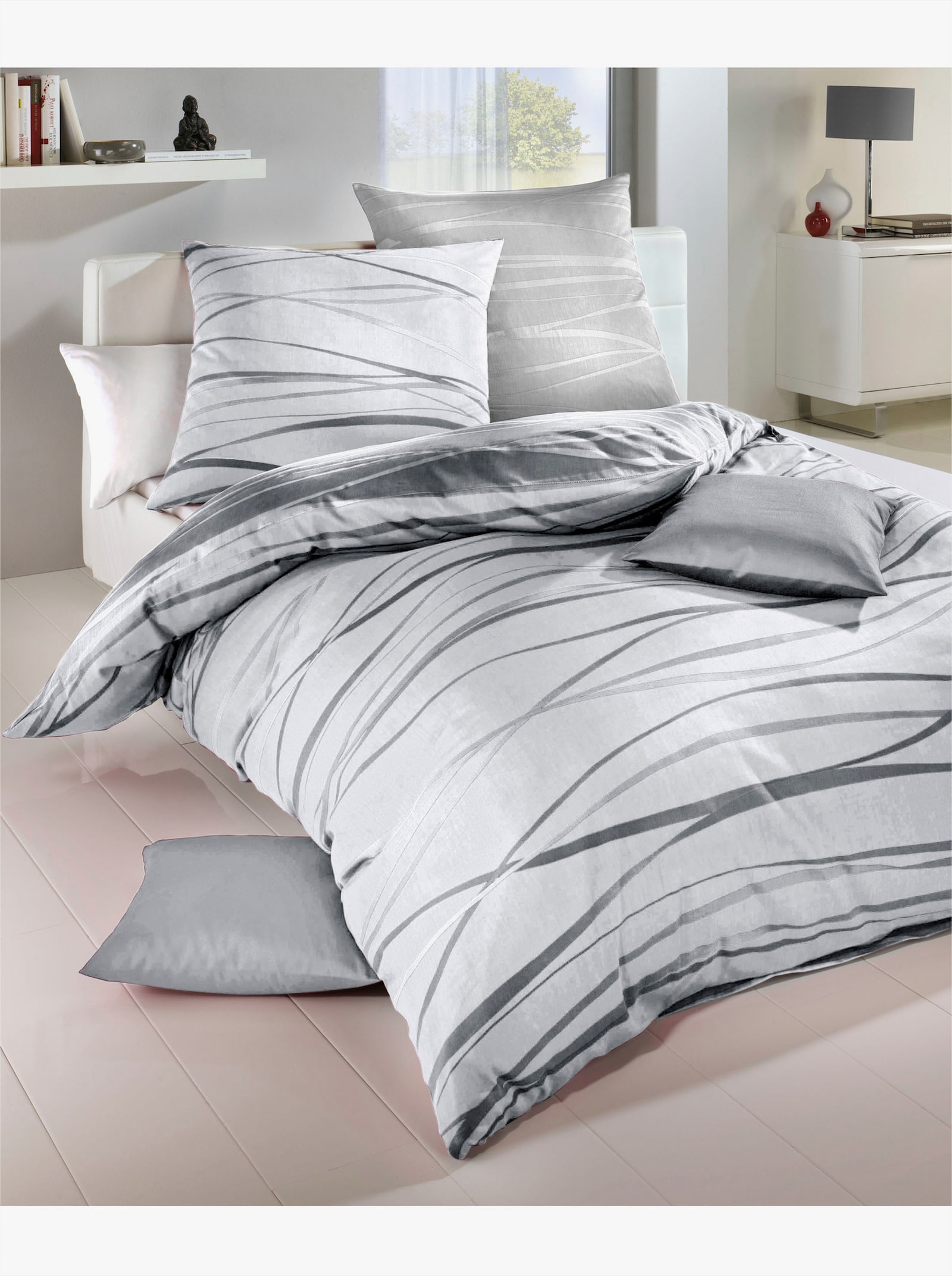Kaeppel Bettwäsche - weiß-grau