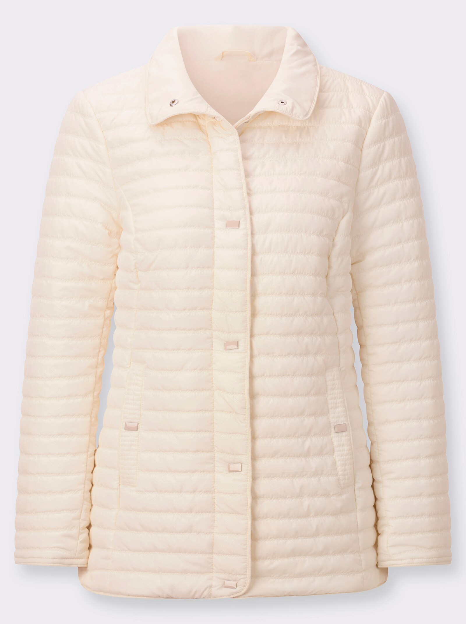 Steppjacke mit Druckknöpfen - champagner