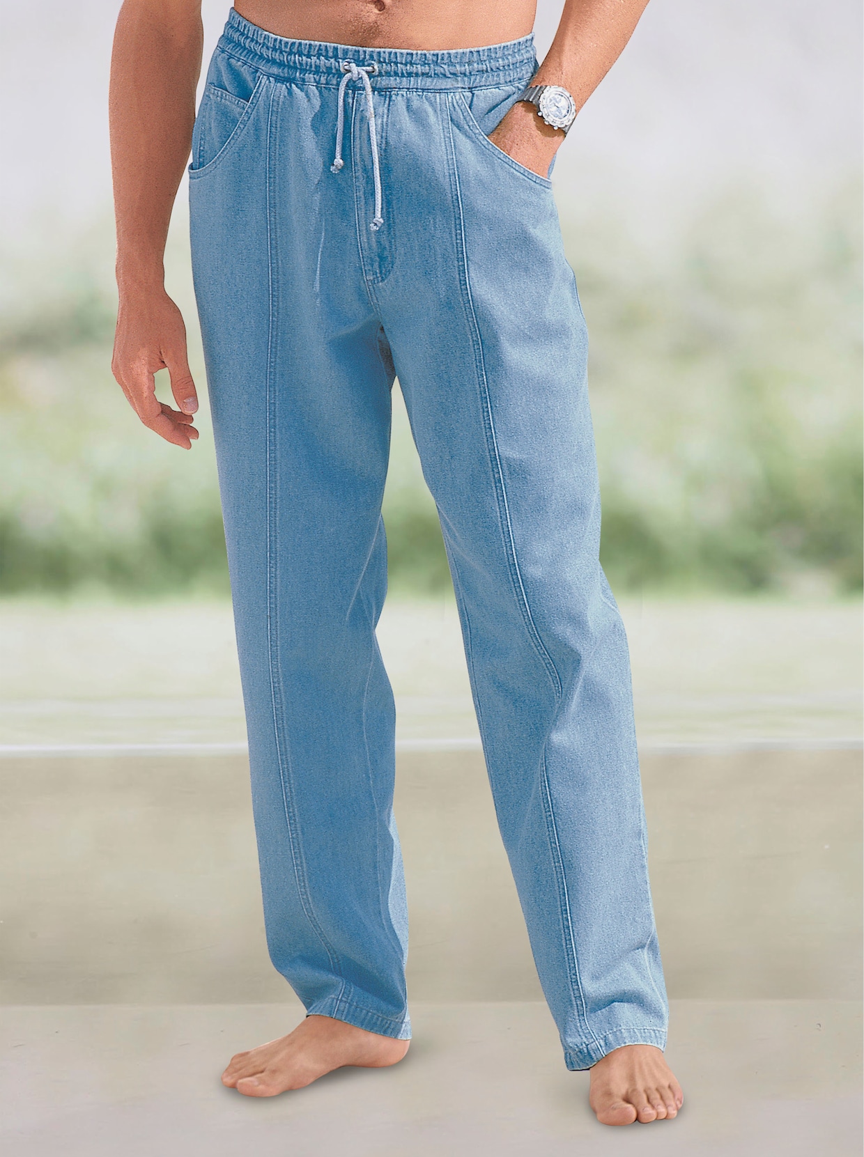Pohodlné džíny - bělená modrá