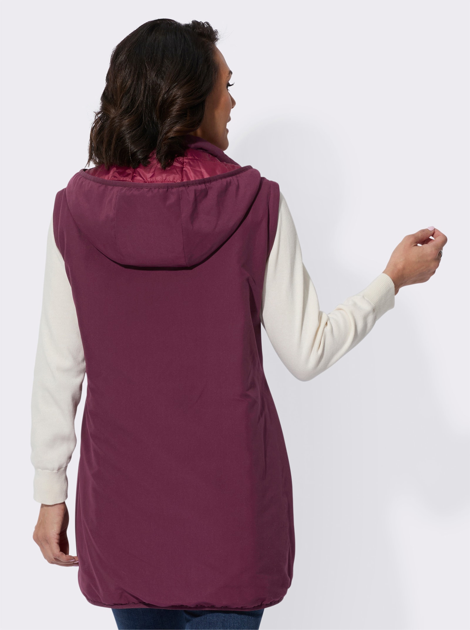 Longjacke mit Wendefunktion - bordeaux
