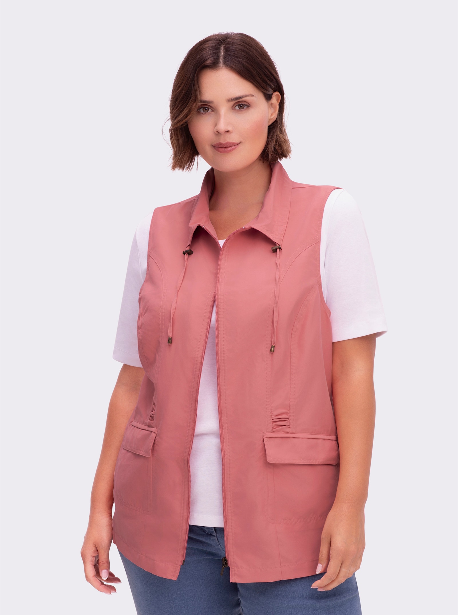 Longweste aus Microfaser - flamingo