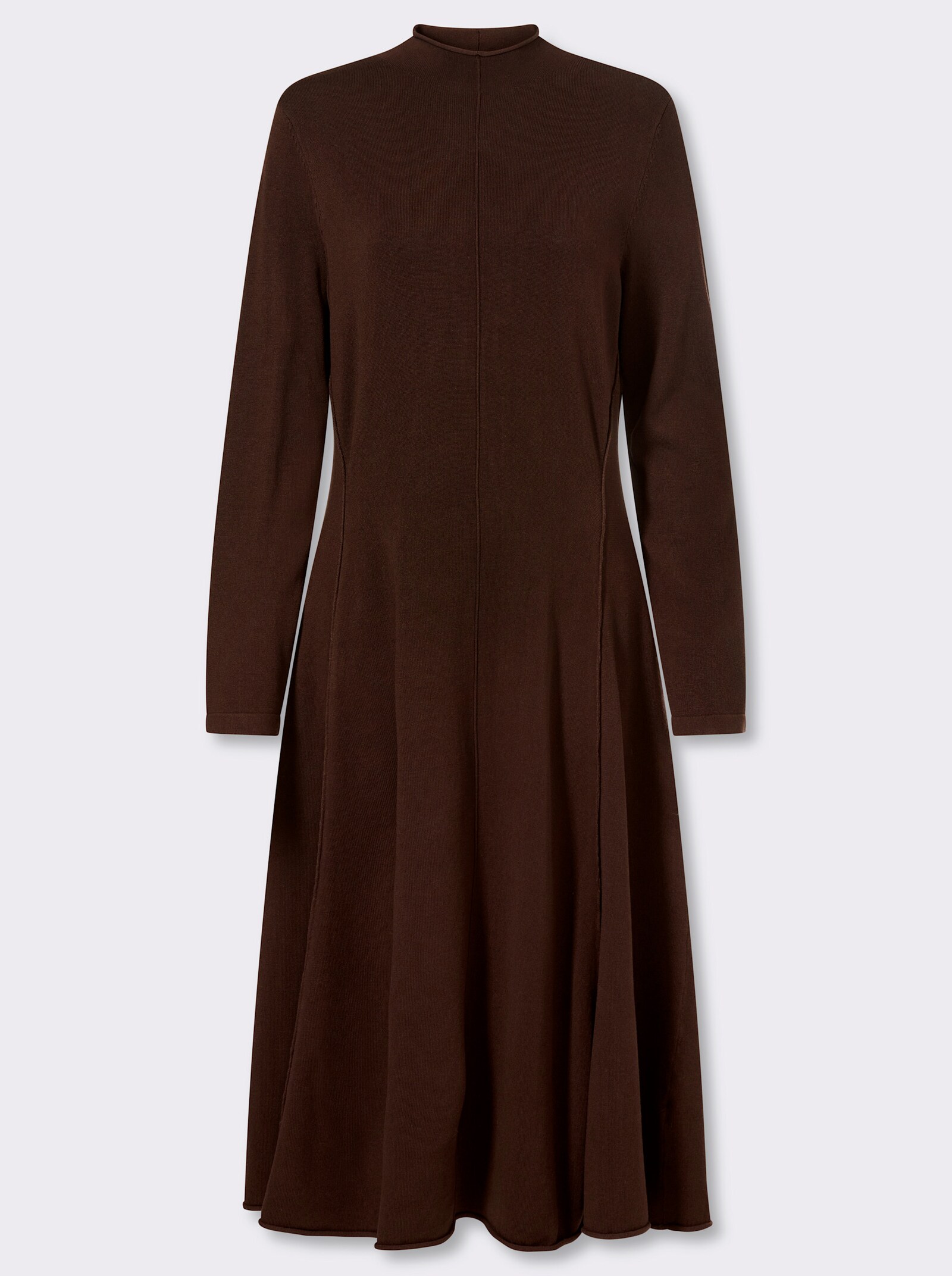 heine Strickkleid mit Stehkragen - schoko