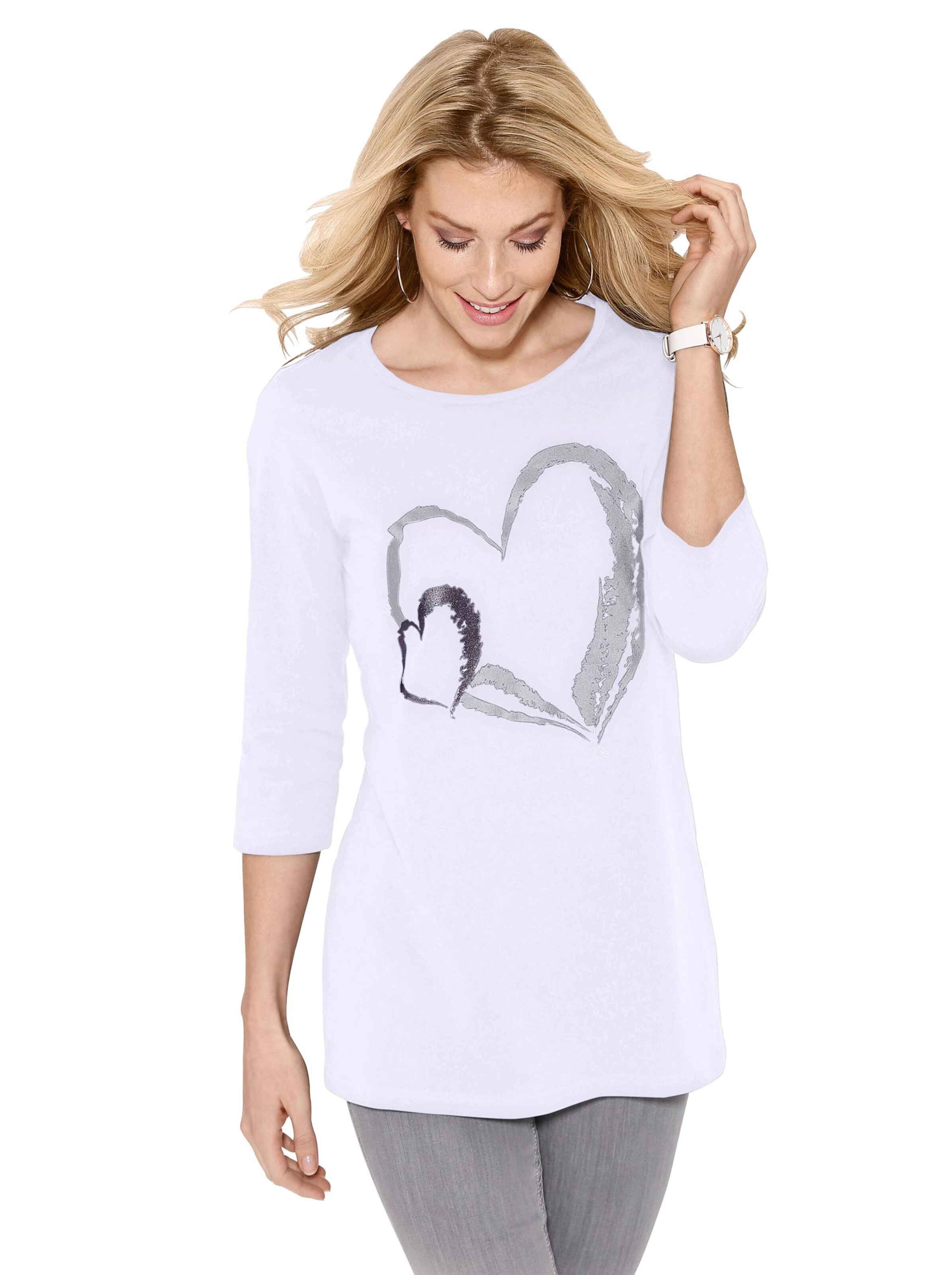 Longshirt - weiß-bedruckt