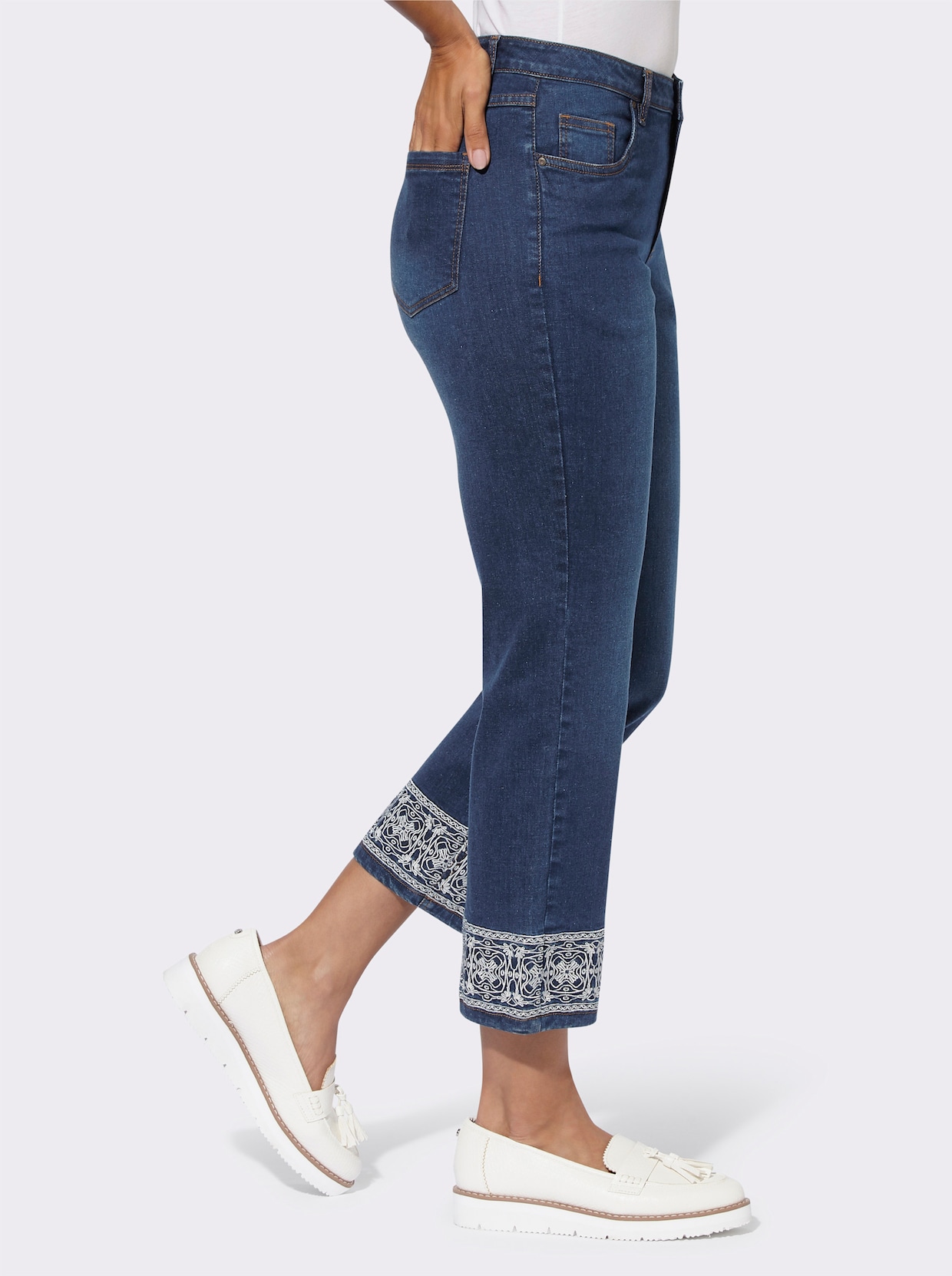 7/8-Jeans - blue-stone-washed