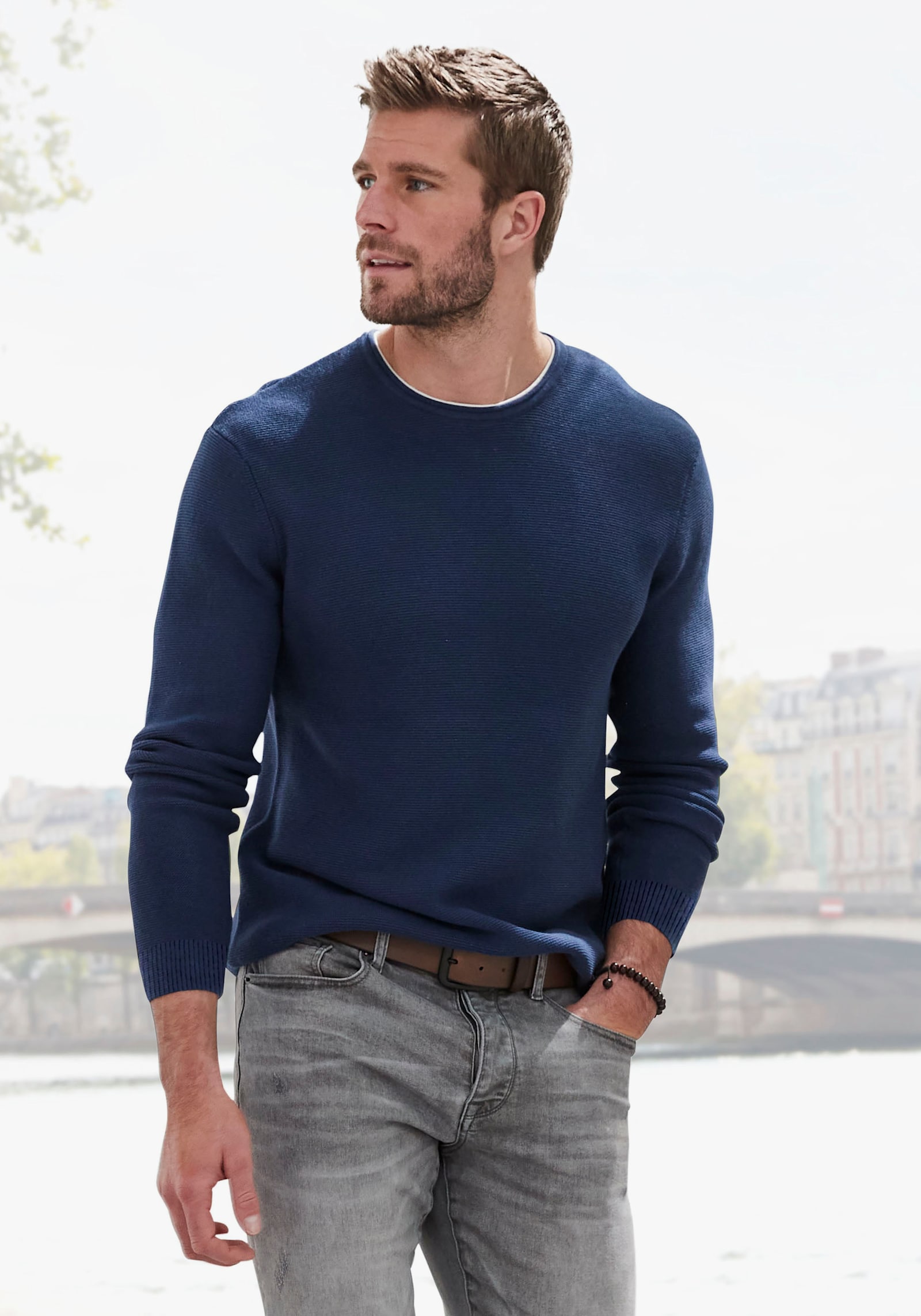 AUTHENTIC LE JOGGER Strickpullover - navy