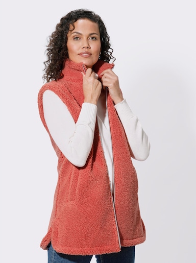 Gilet van teddyfleece - terra