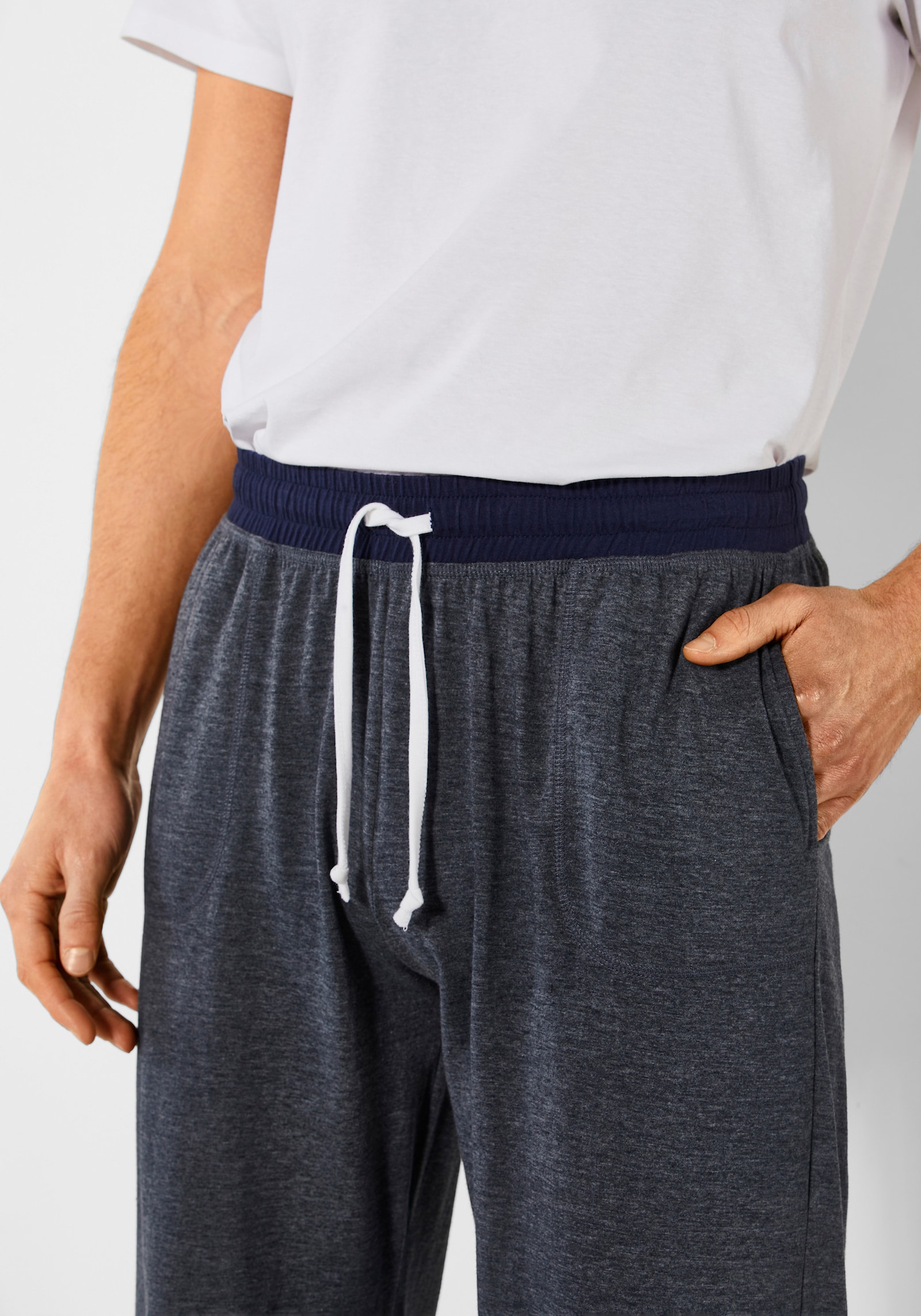 H.I.S Schlafhose - blau-meliert