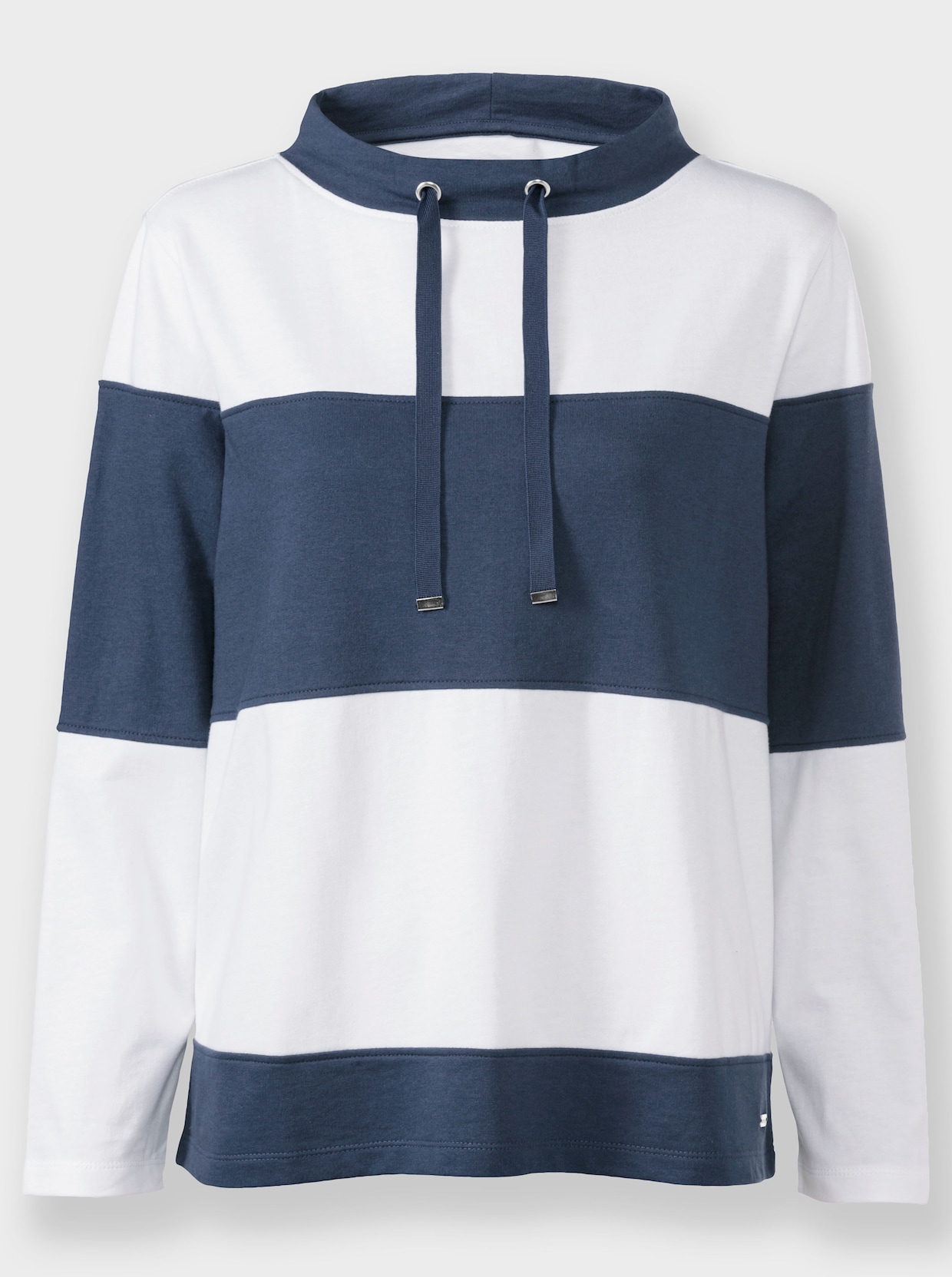 Sweatshirt - ecru-dunkelblau