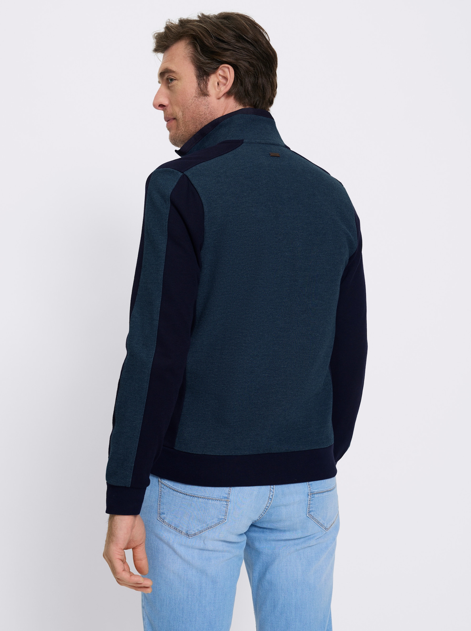 Marco Donati Sweatjacke mit seitlichen Taschen - dunkelblau-meliert