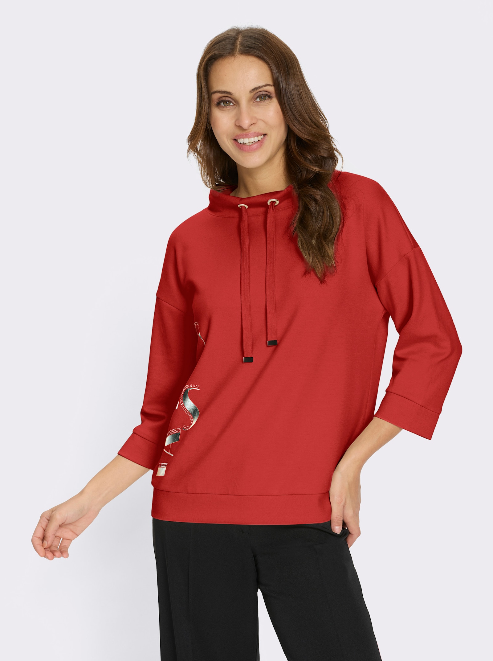 Sweatshirt mit Schriftzug - rot
