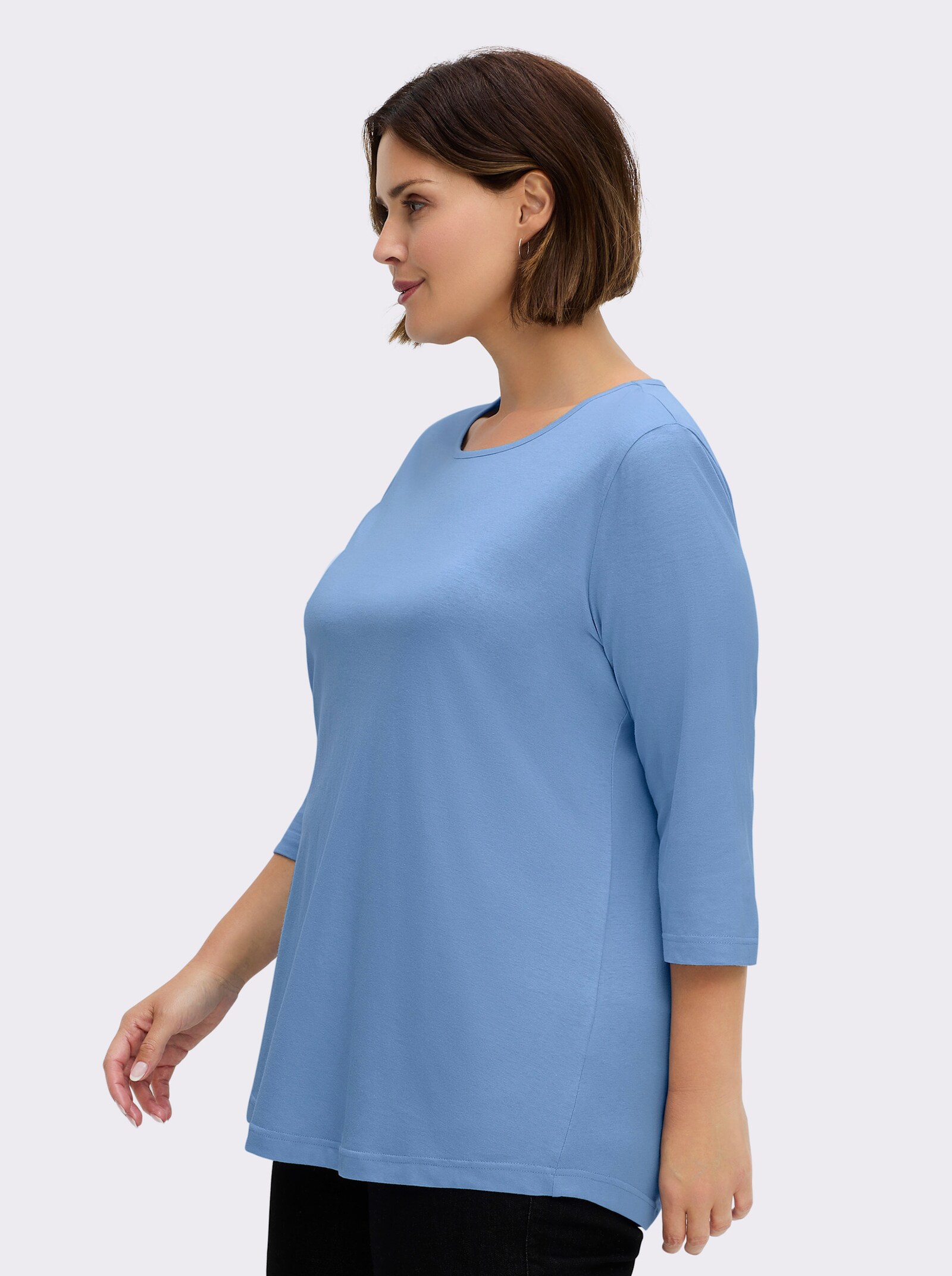 Longshirt in der 2-Stück-Packung - himmelblau + apricot