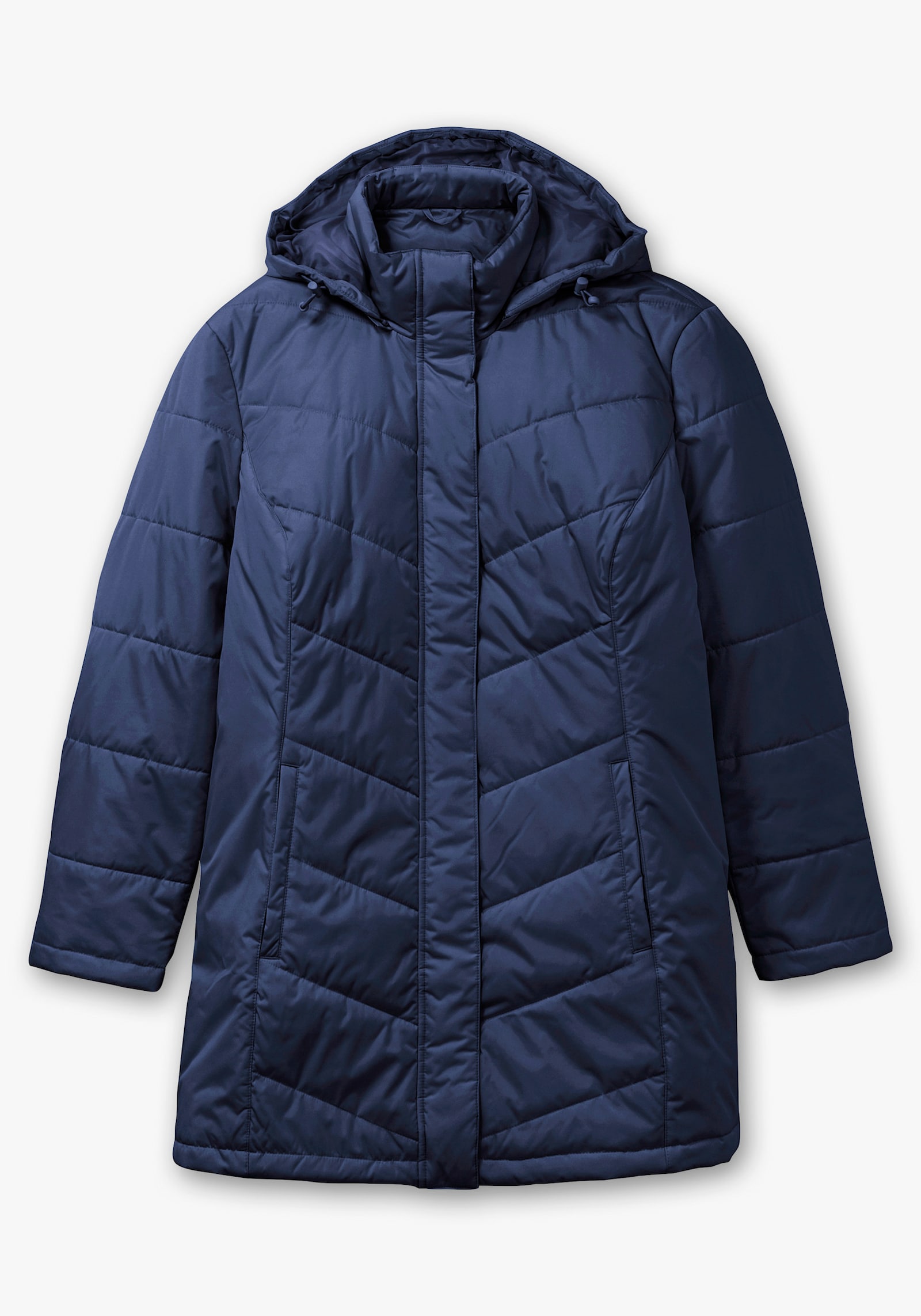 Longjacke mit abnehmbarer Kapuze - marine