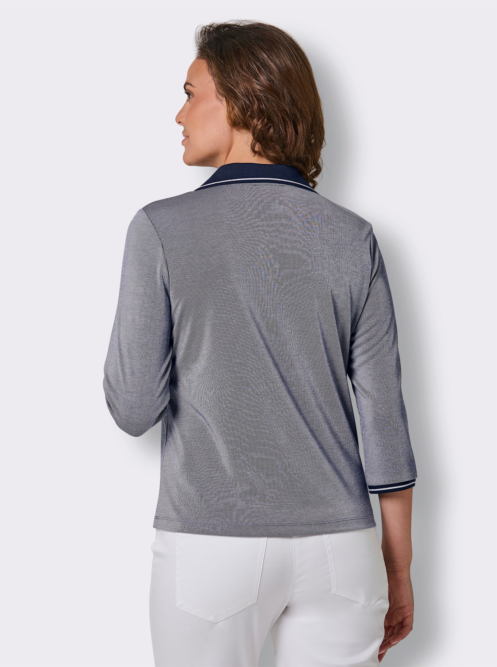 CREATION L PREMIUM Poloshirt mit Kontrastdetails - marine