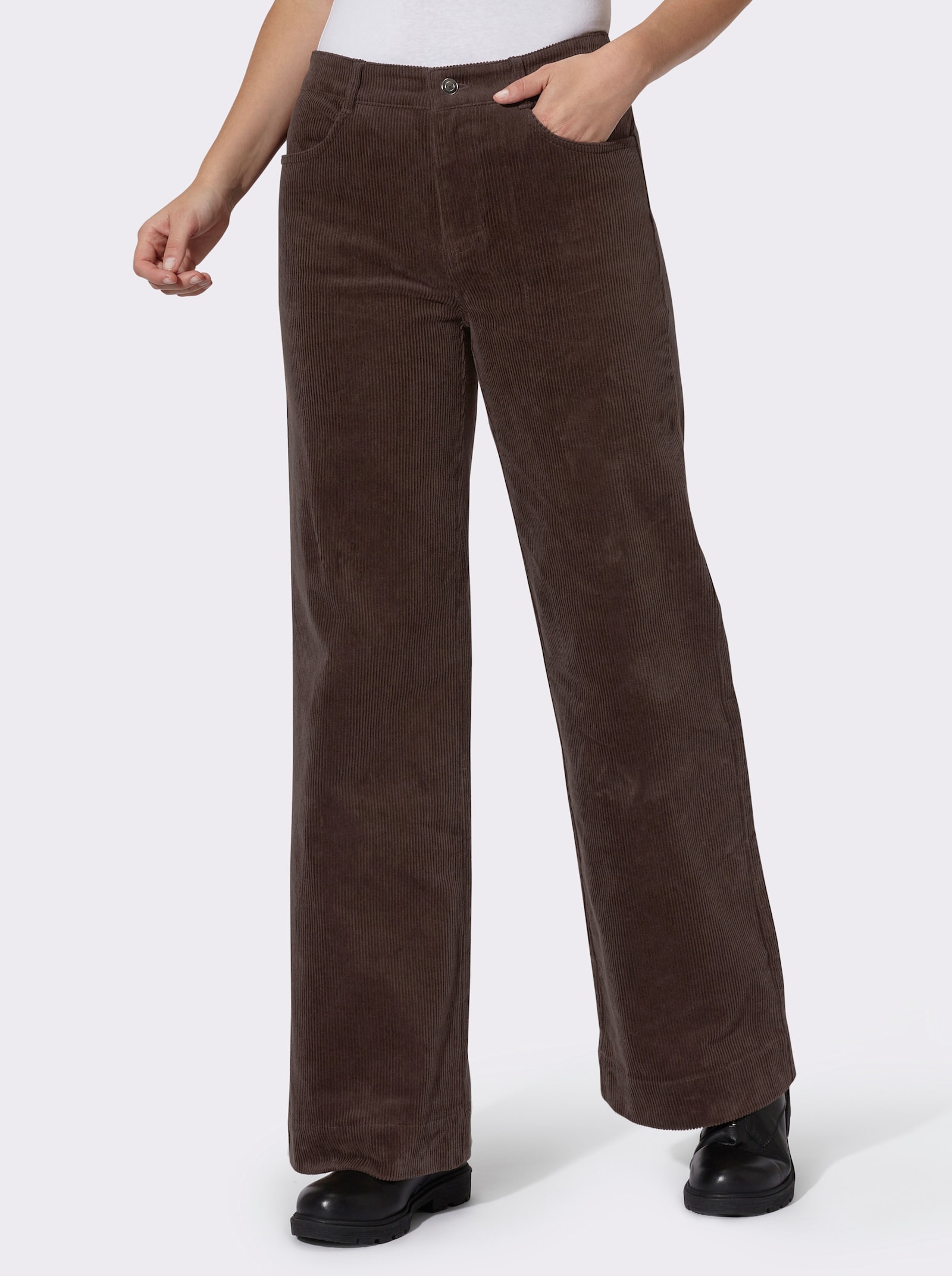 heine Cordhose mit weitem Bein - schoko
