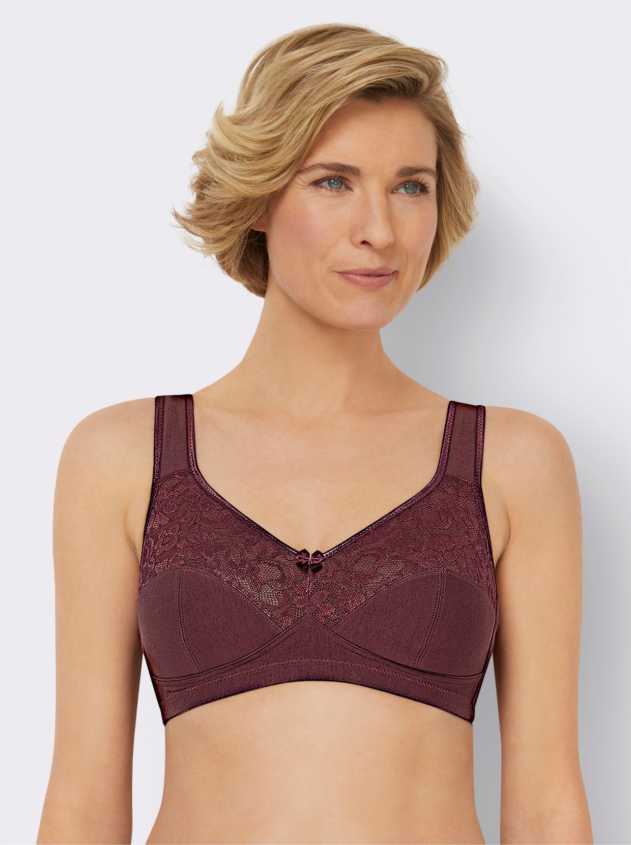 Susa Soutien-gorge large sans armatures - marine + bordeaux