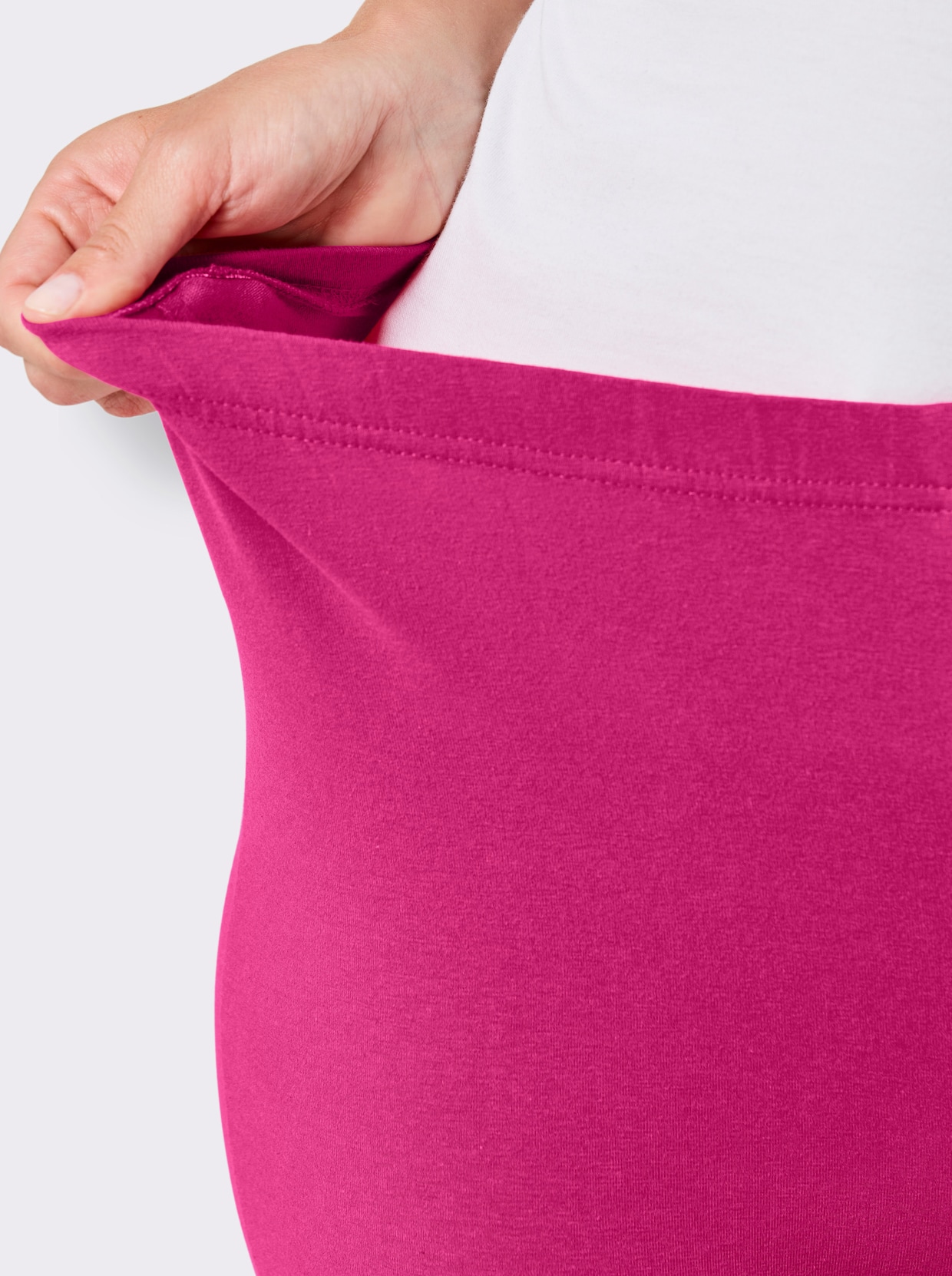 feel good Leggings 3/4-lang - schwarz + fuchsia