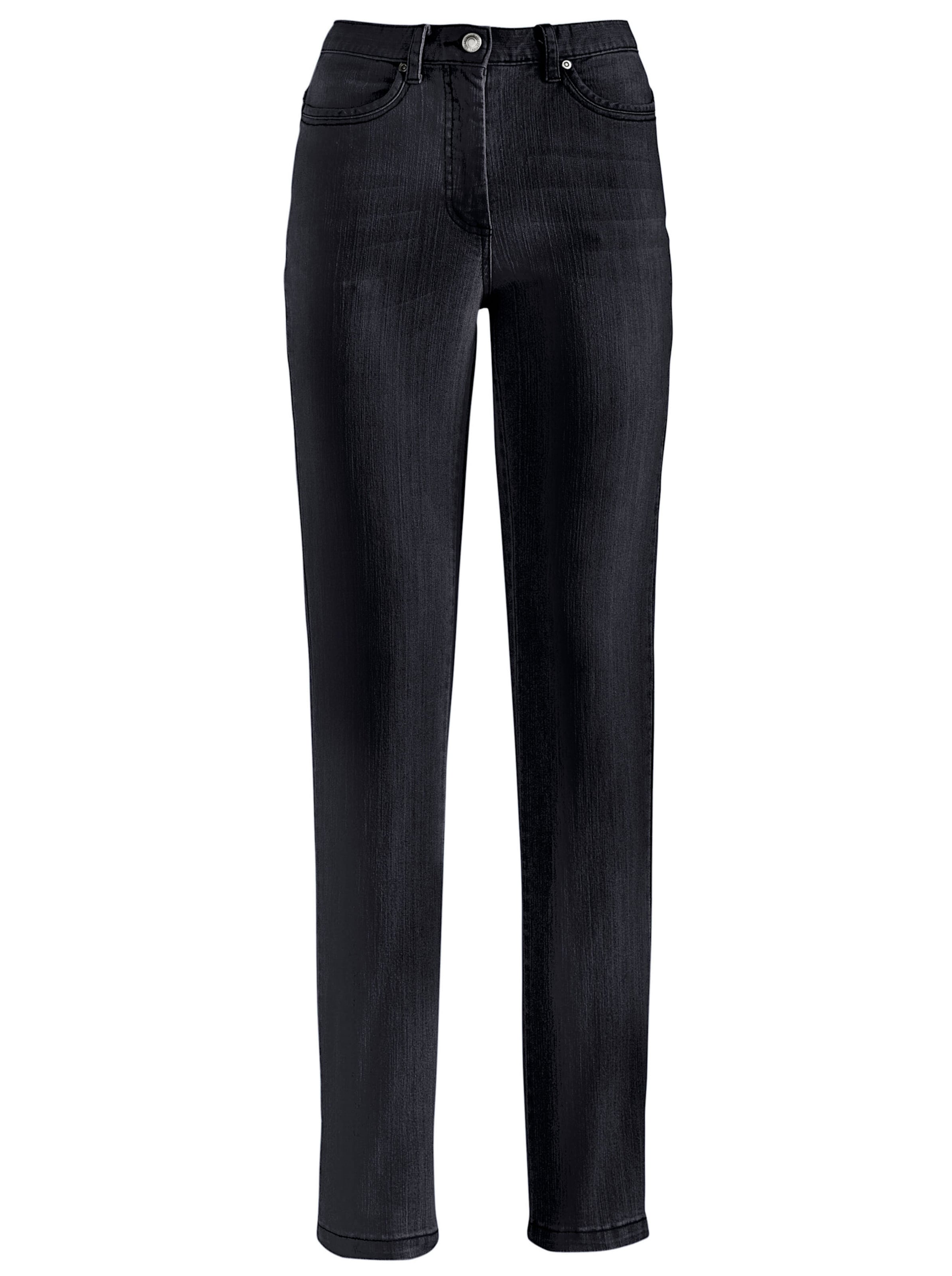 Witt Damen 5-Pocket-Jeans, black-denim