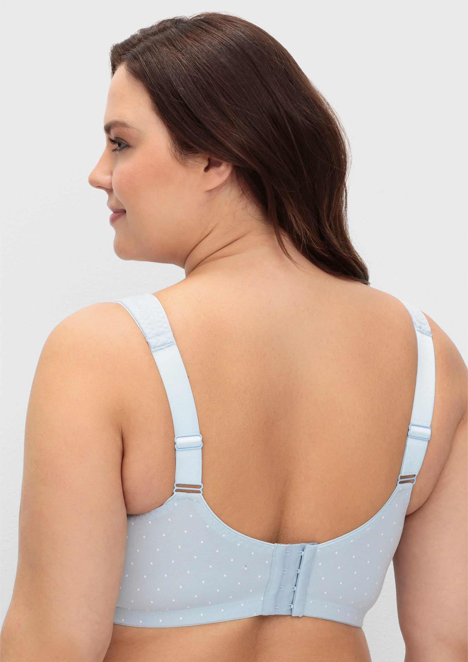 sheego Entlastungs-BH ohne Bügel im Doppelpack - hellblau+weiss