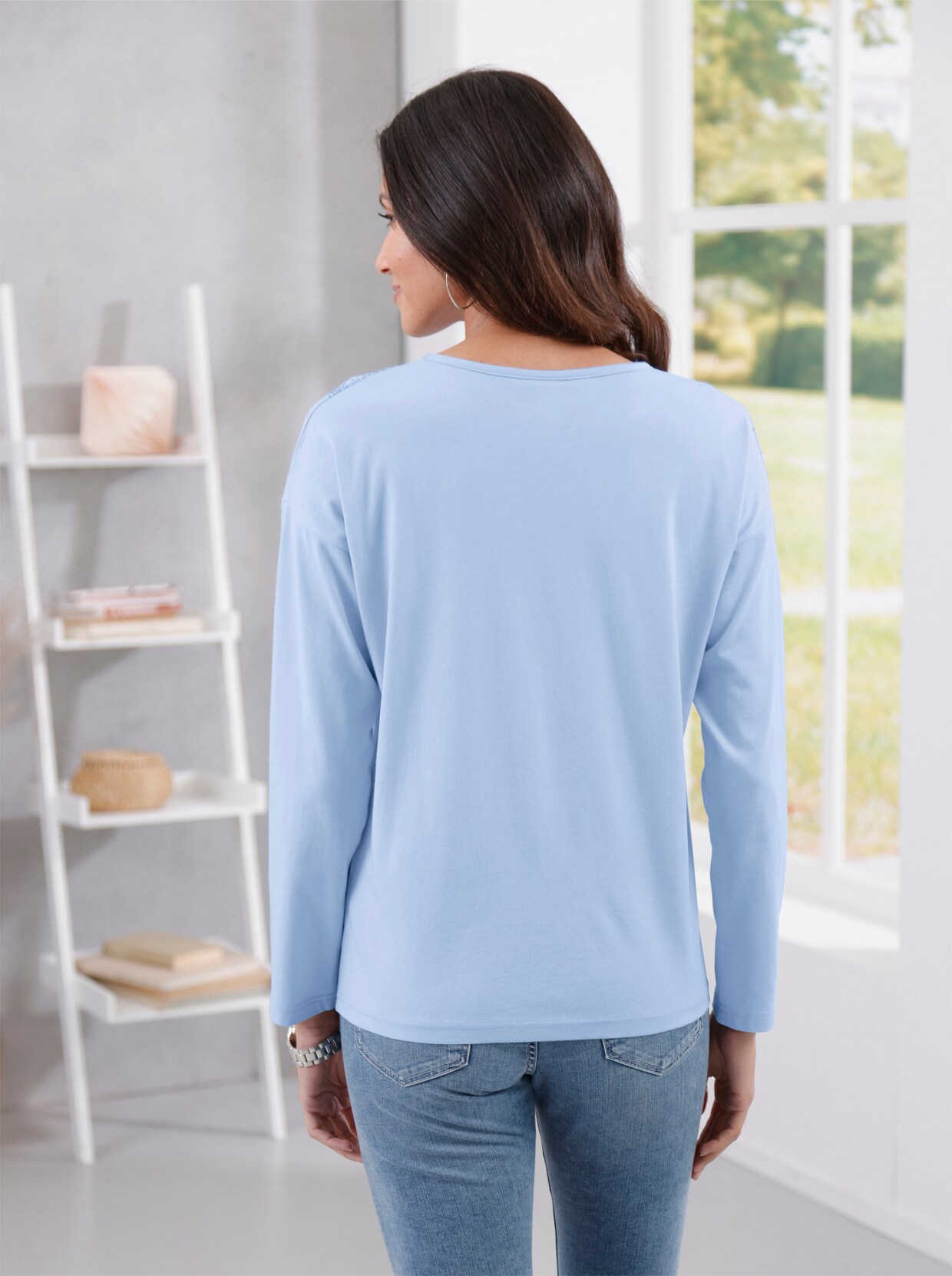 Shirt met lange mouwen - bleu geprint