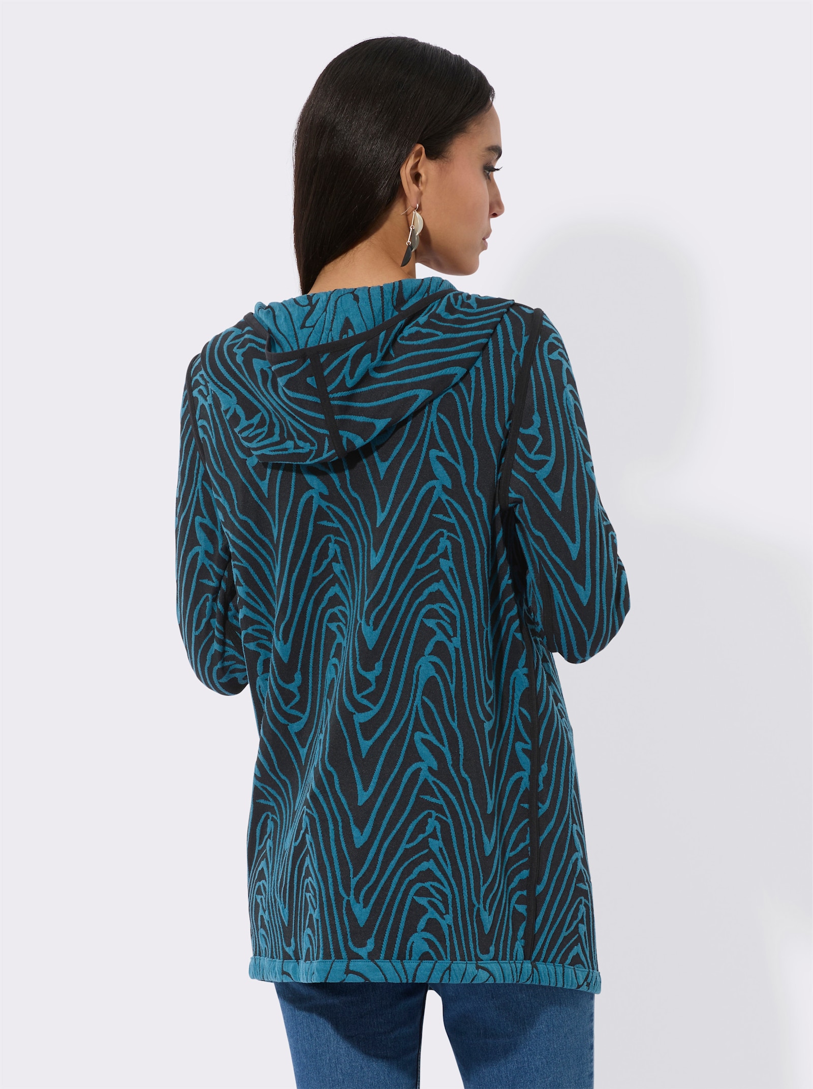 Shirtjacke mit Wendefunktion - topas-graphit-gemustert