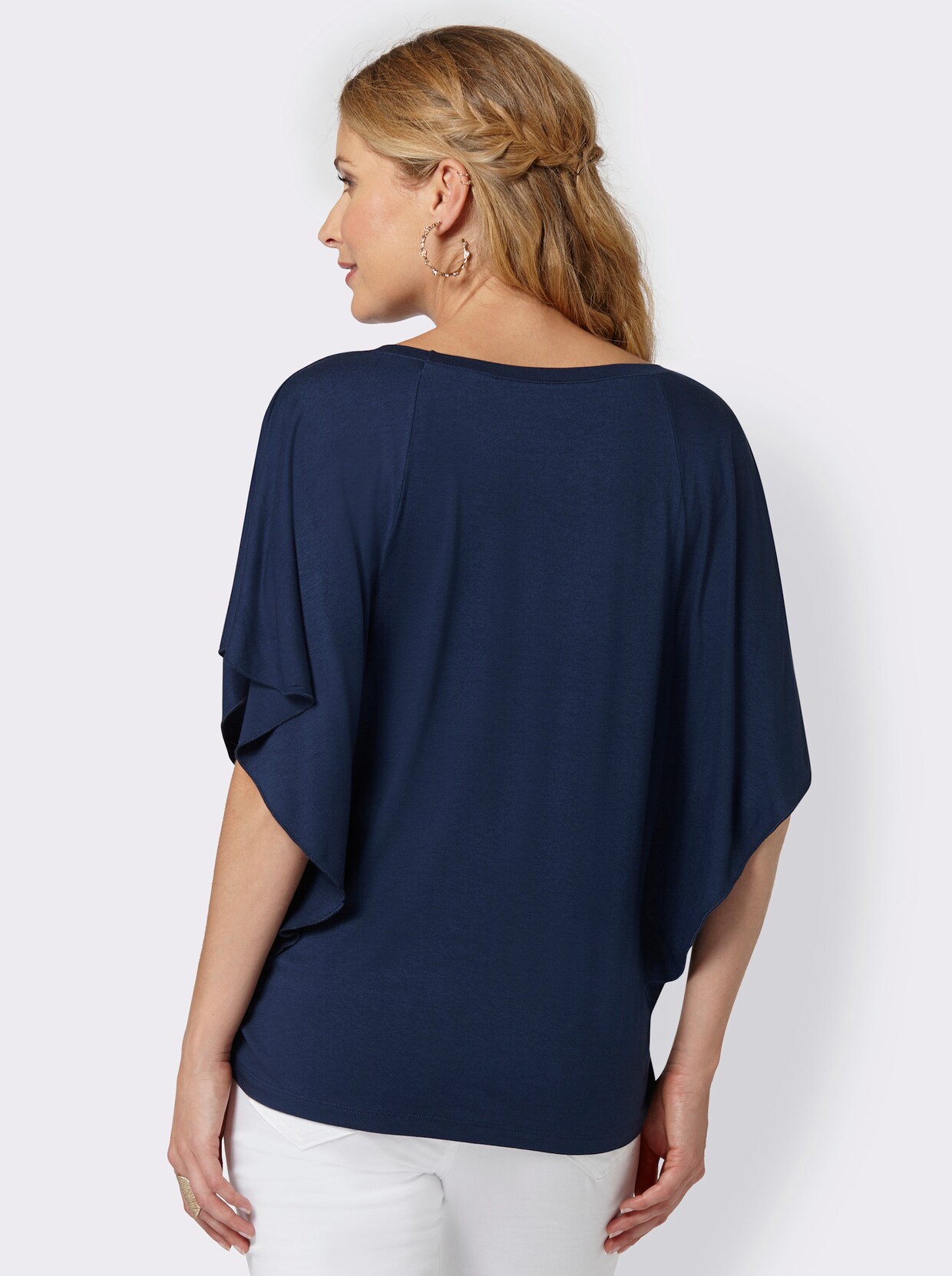 Fledermausshirt - marine-bedruckt