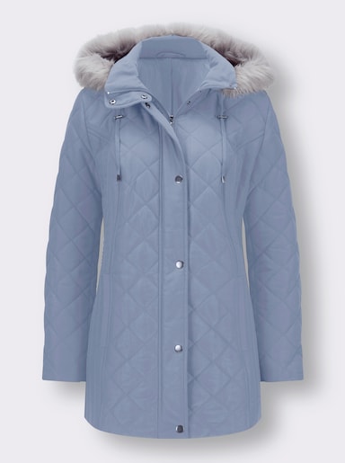 Steppjacke mit abnehmbarer Kapuze - taubenblau