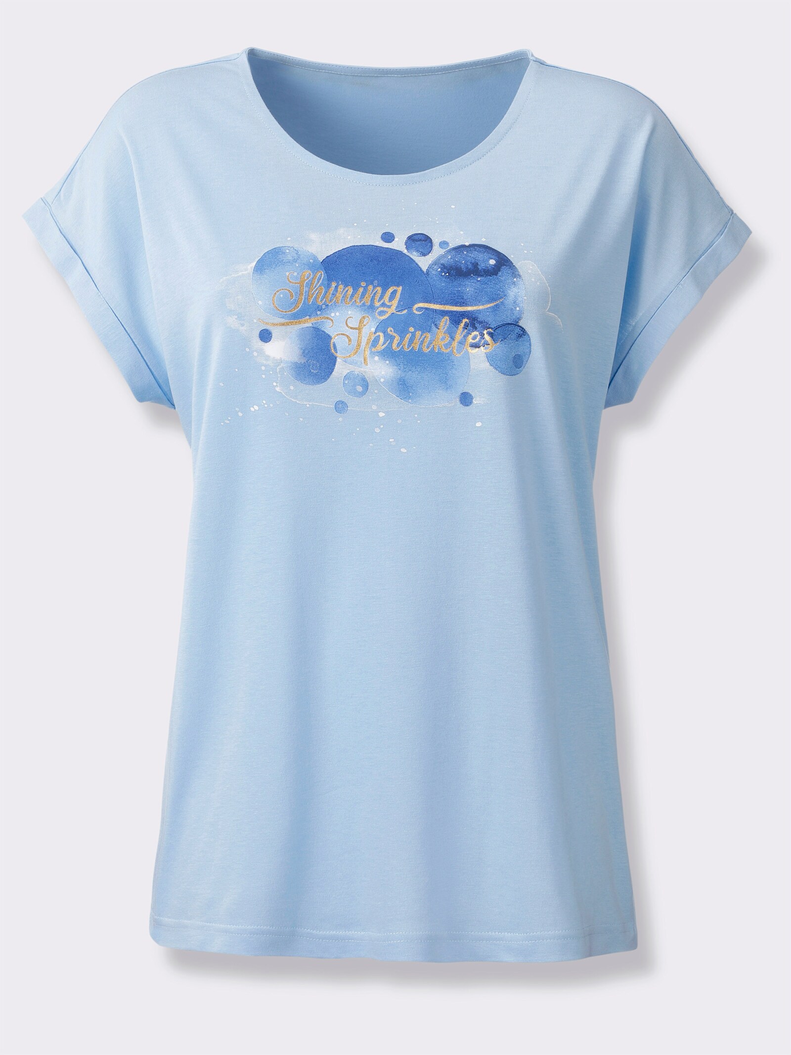 Shirt mit Ärmel-Aufschlag - eisblau-dunkelblau
