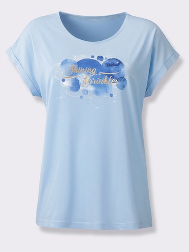 Shirt mit Ärmel-Aufschlag - eisblau-dunkelblau