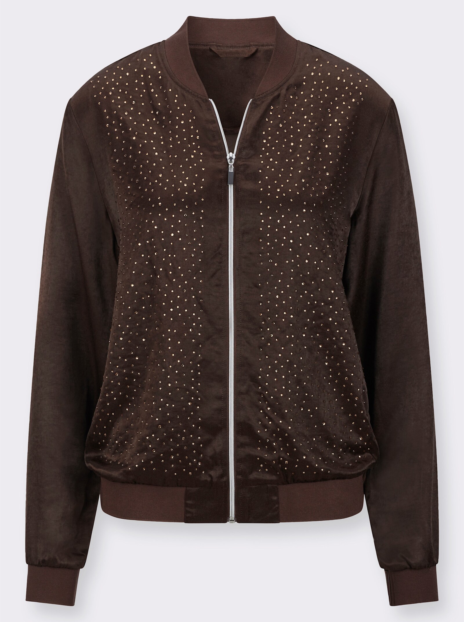 Blusenjacke aus Satin - schoko