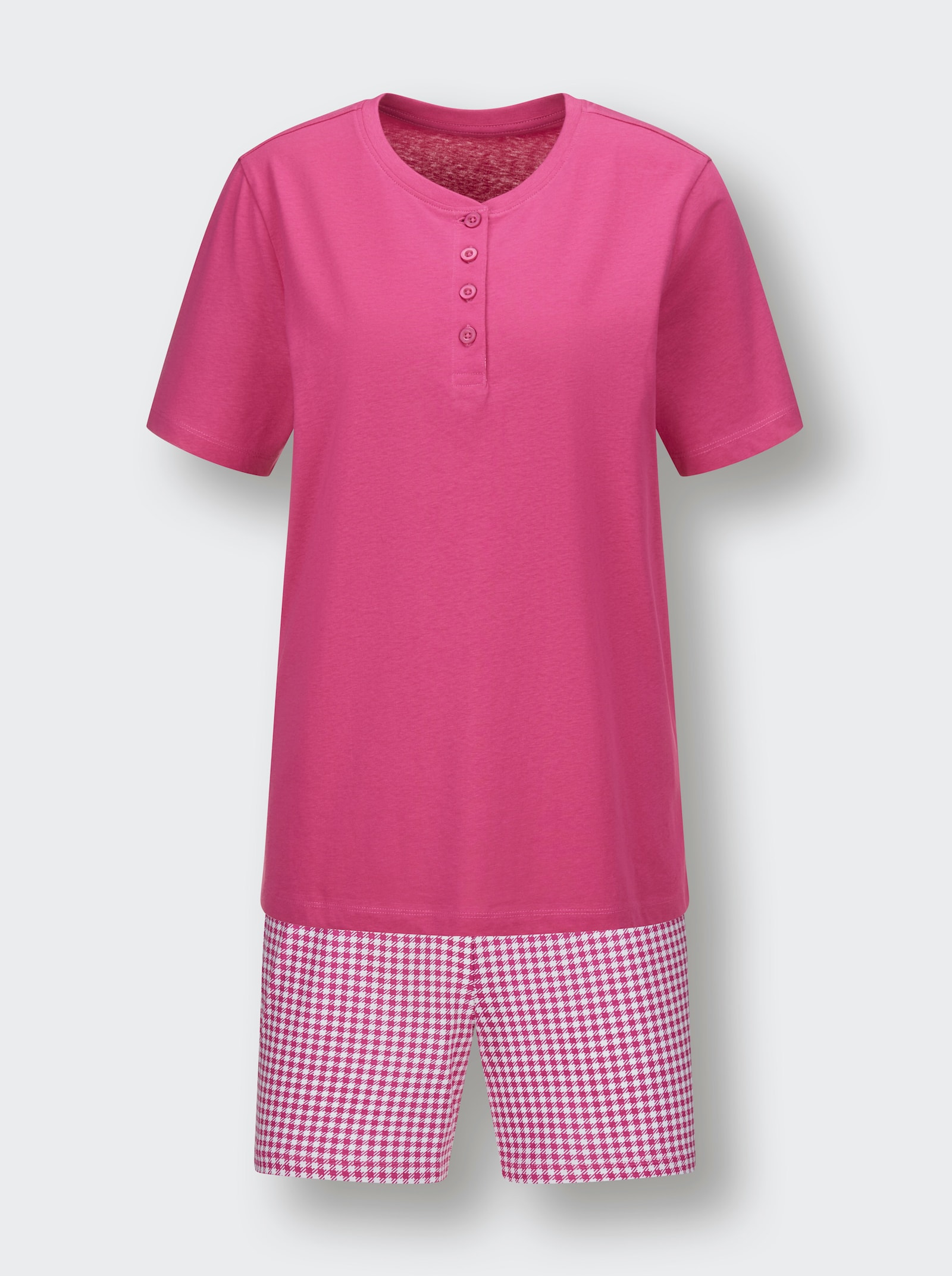 wäschepur Shortys - fuchsia-kariert + himmelblau-kariert