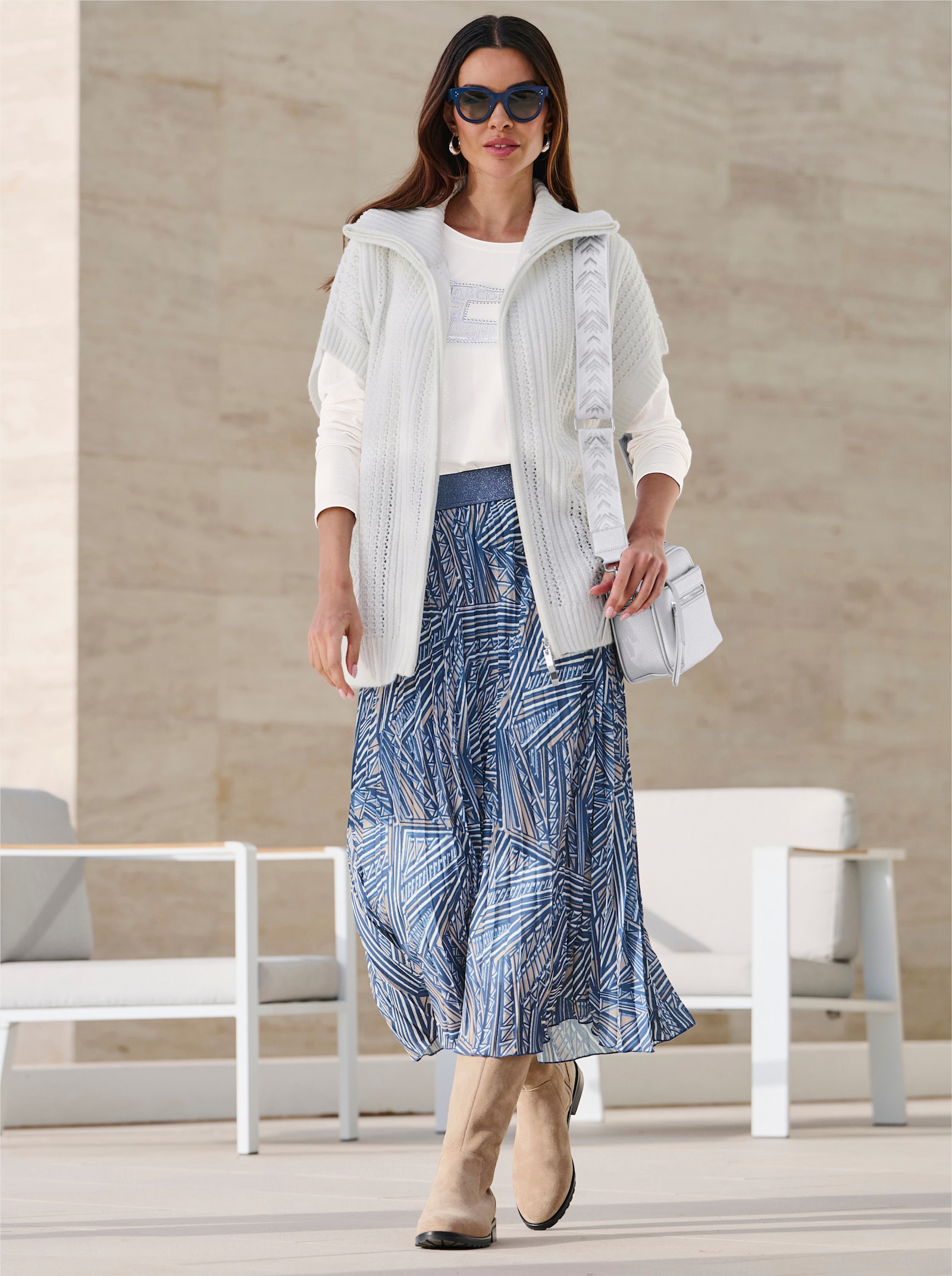 heine Strickjacke mit Fledermausärmel, kurz - ecru