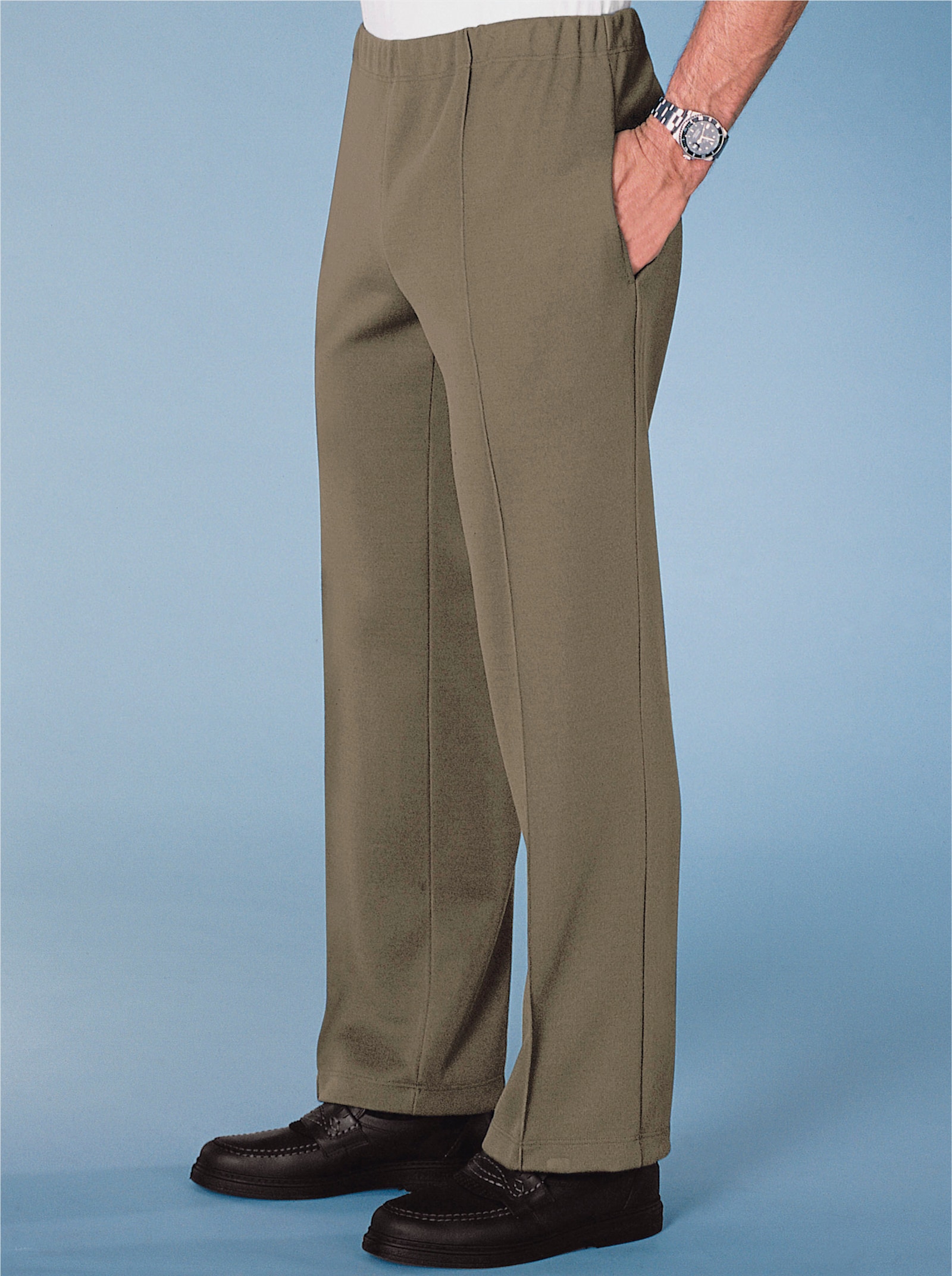 Sportovní kalhoty s elastickým pasem - hnědá