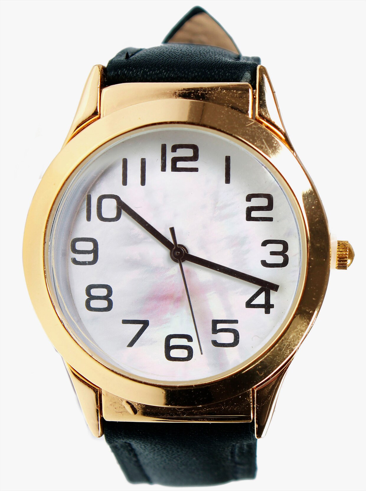 Horloge met loep - zwart