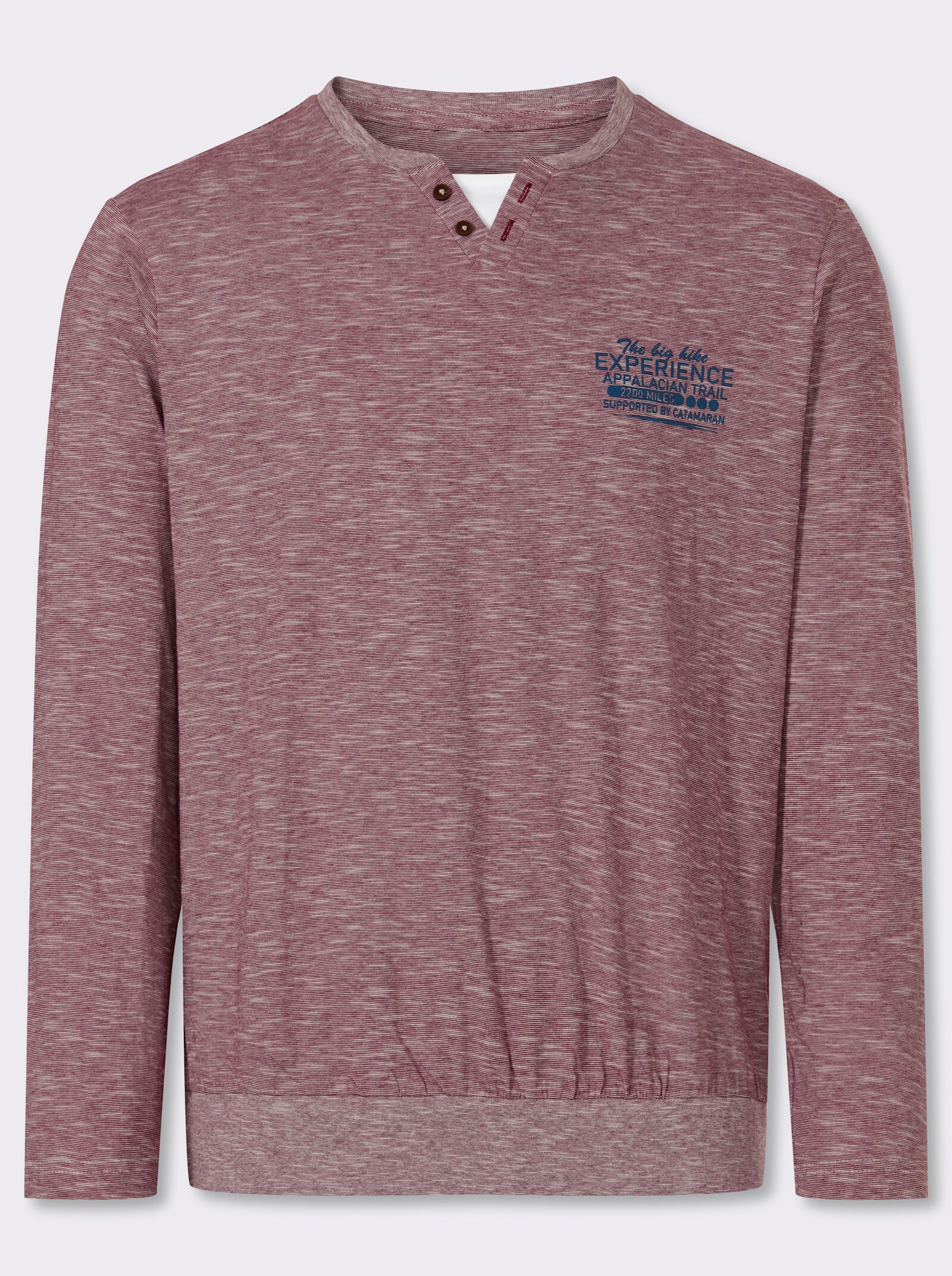 Catamaran Langarmshirt in 2-in-1-Optik - bordeaux-meliert