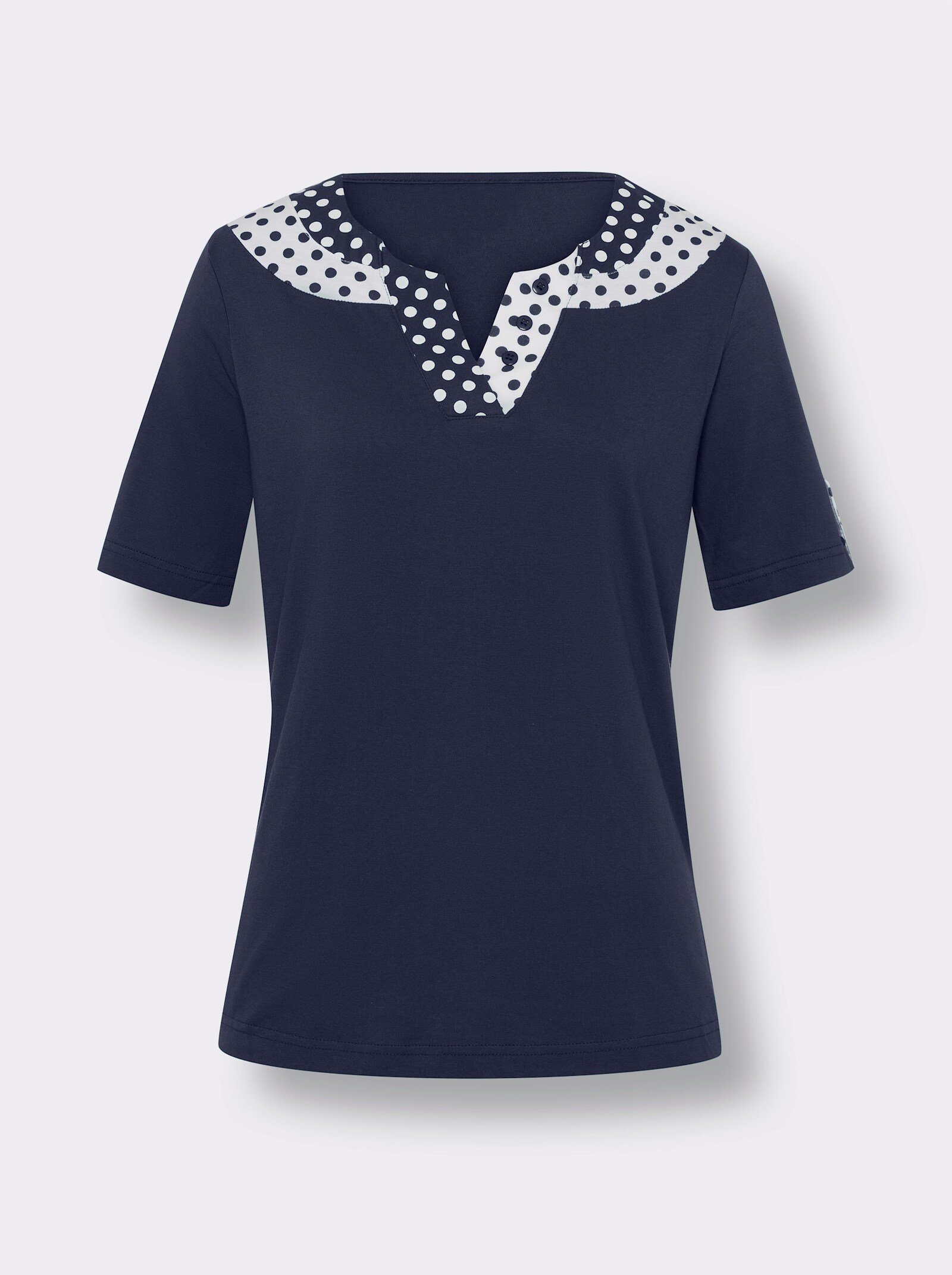 Kurzarmshirt zum tollen Preis - marine-weiß