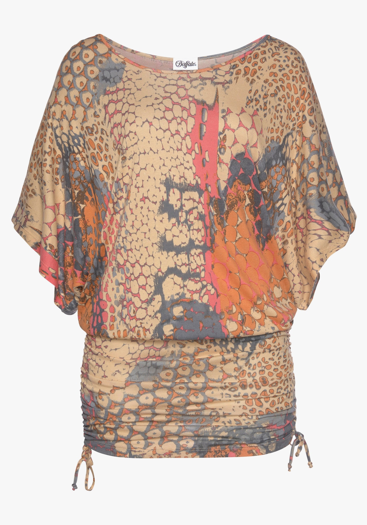 Buffalo T-shirt long - orange imprimé