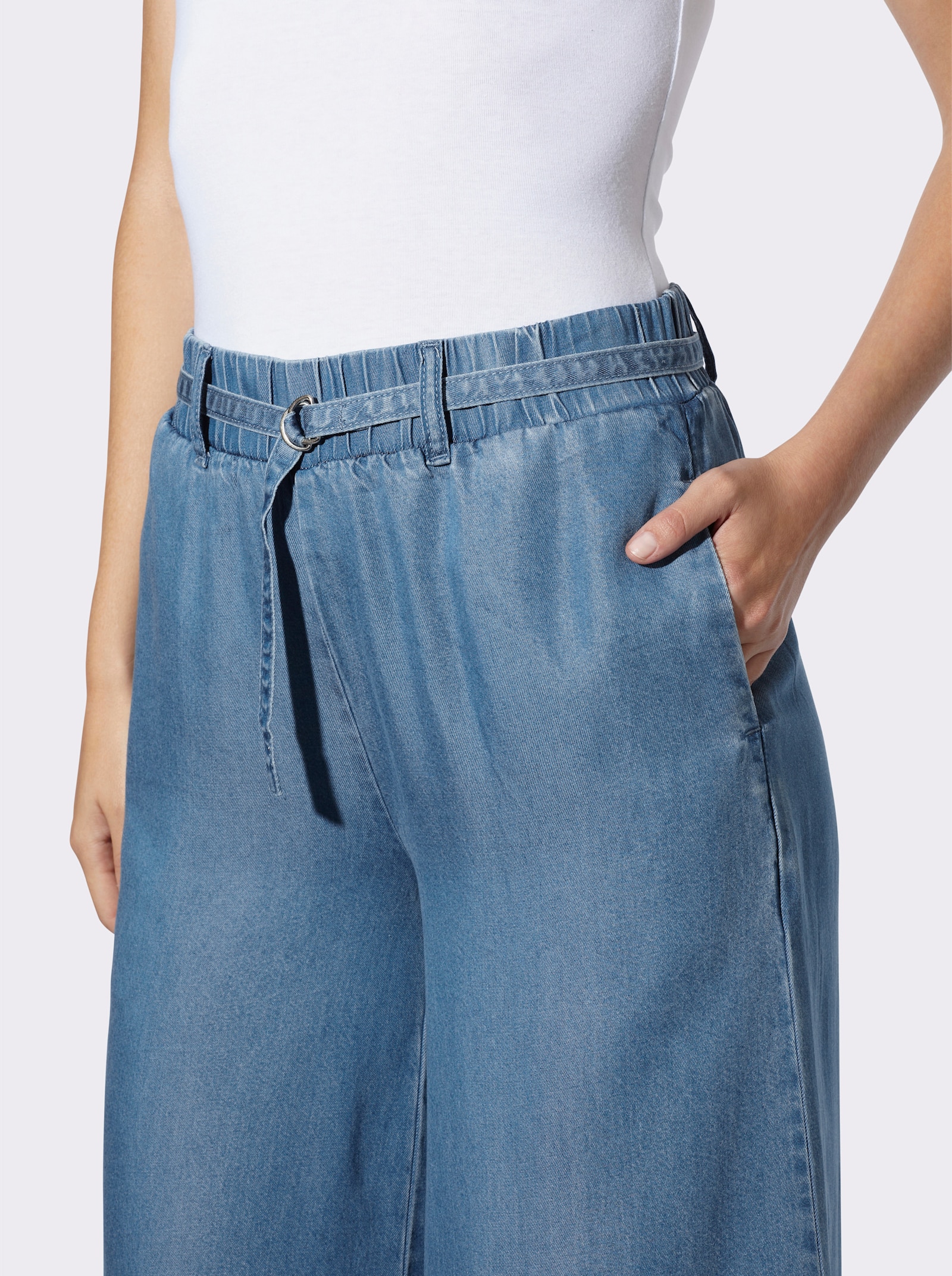 heine Culotte mit Gürtel - blue-stone-washed