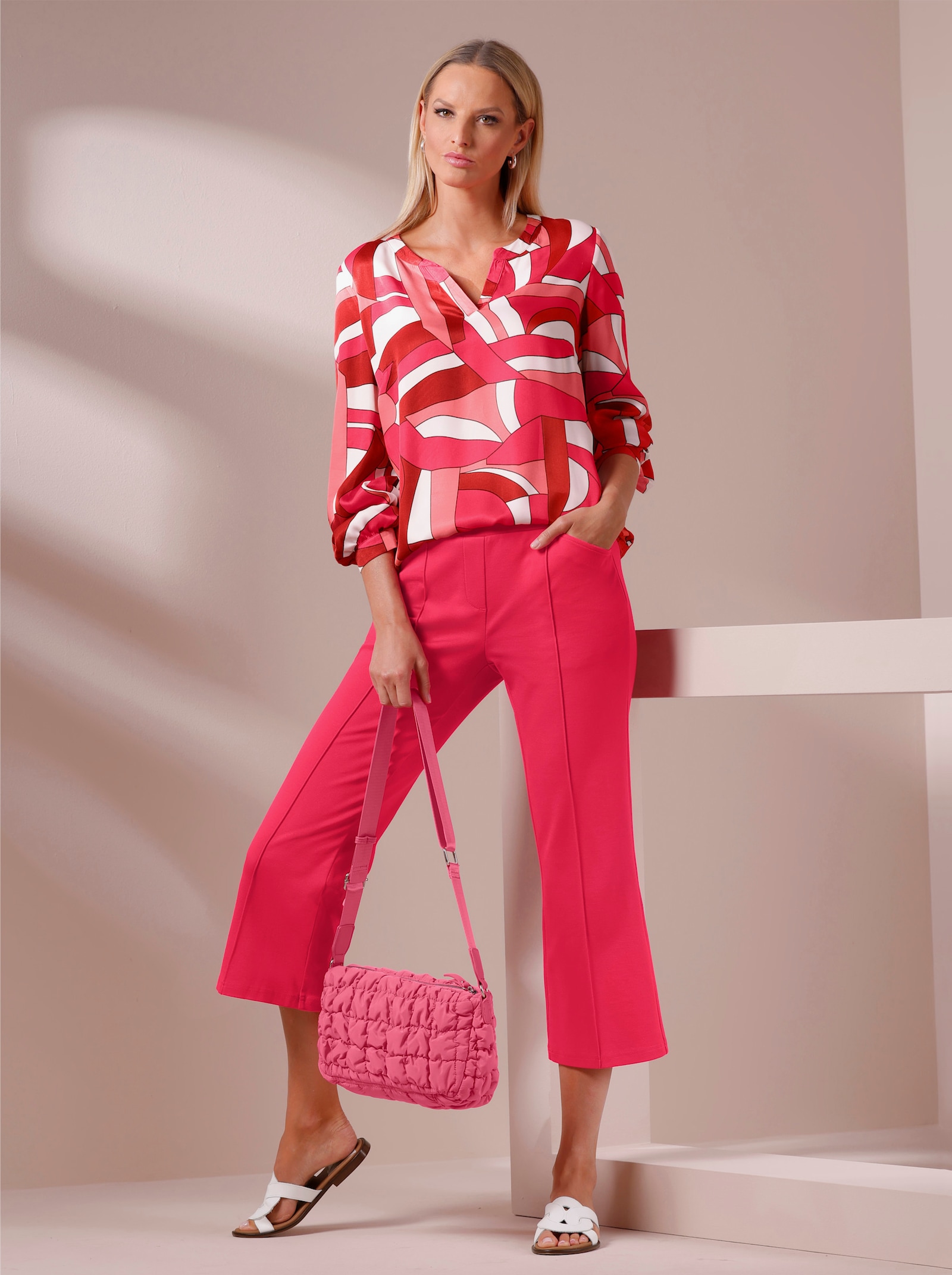 heine Pantalon en jersey avec nervures - fuchsia