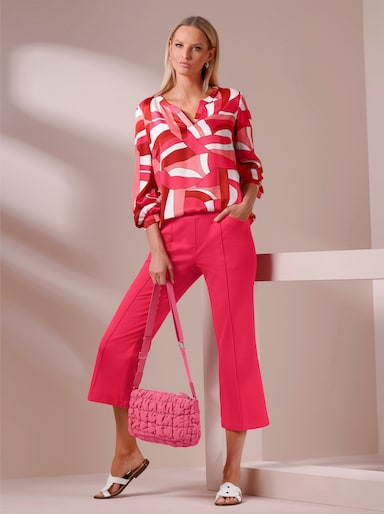 heine Druckbluse - pink-flamingo-bedruckt