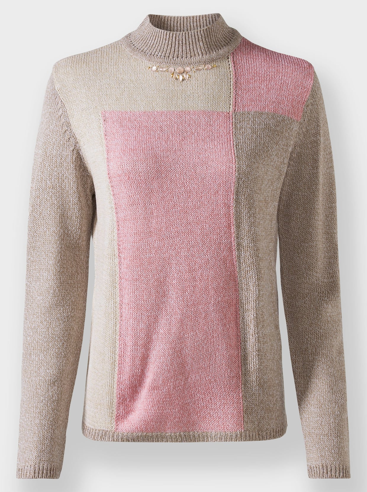 Pullover - sesam/rozenkwarts gedessineerd