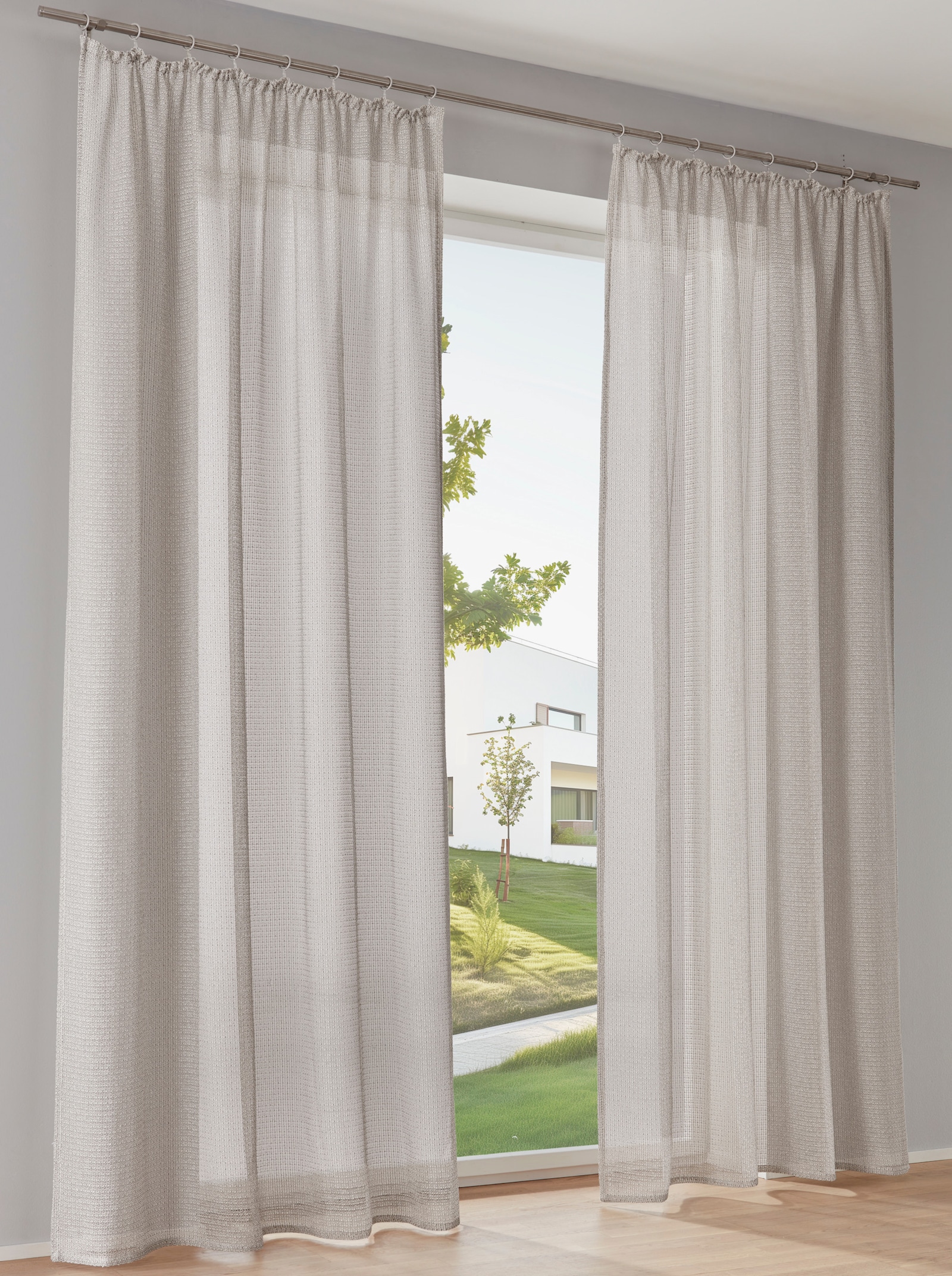 Impressionen Decoratieve vitrage - grijs