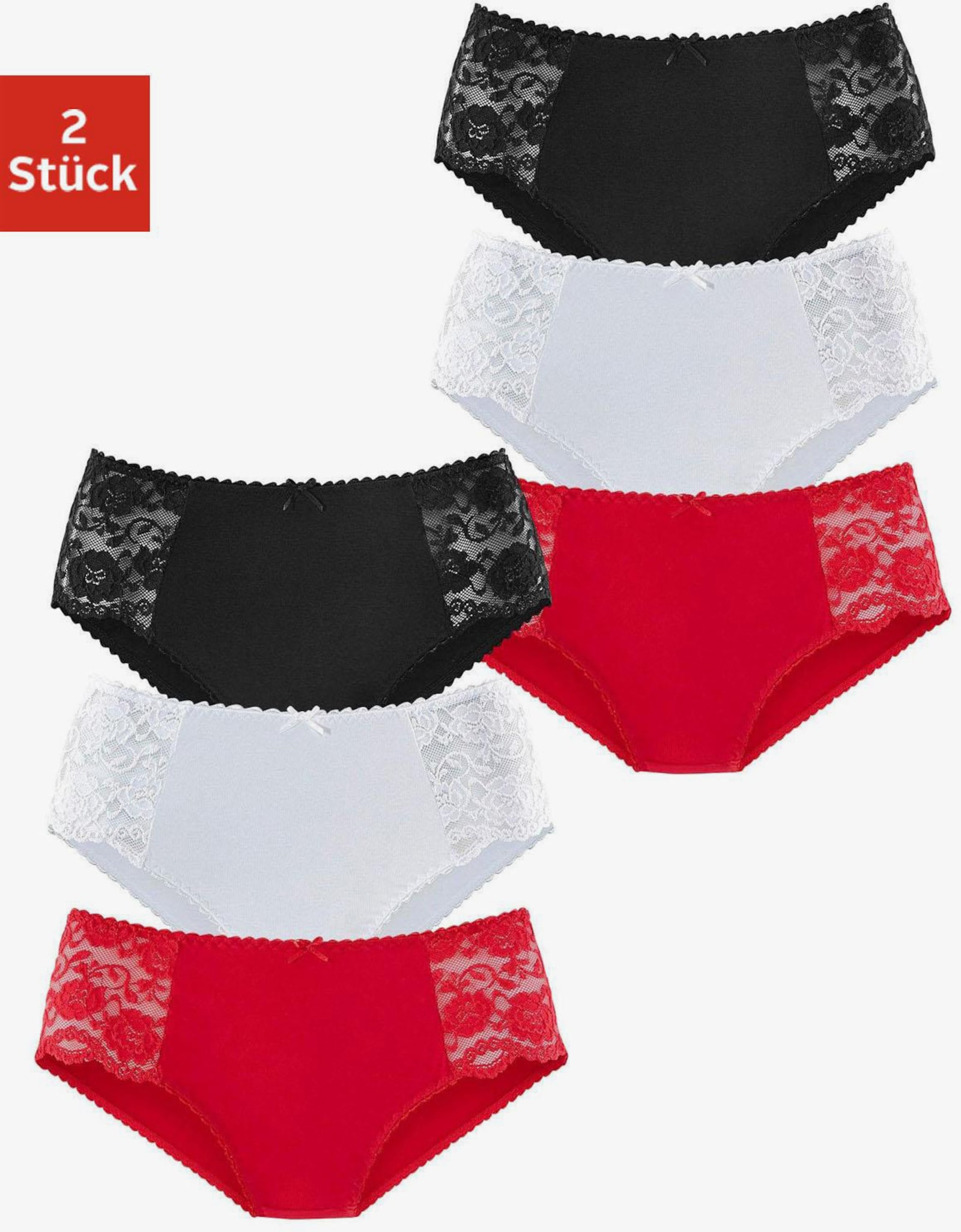 petite fleur Heupslip - rood, zwart, wit