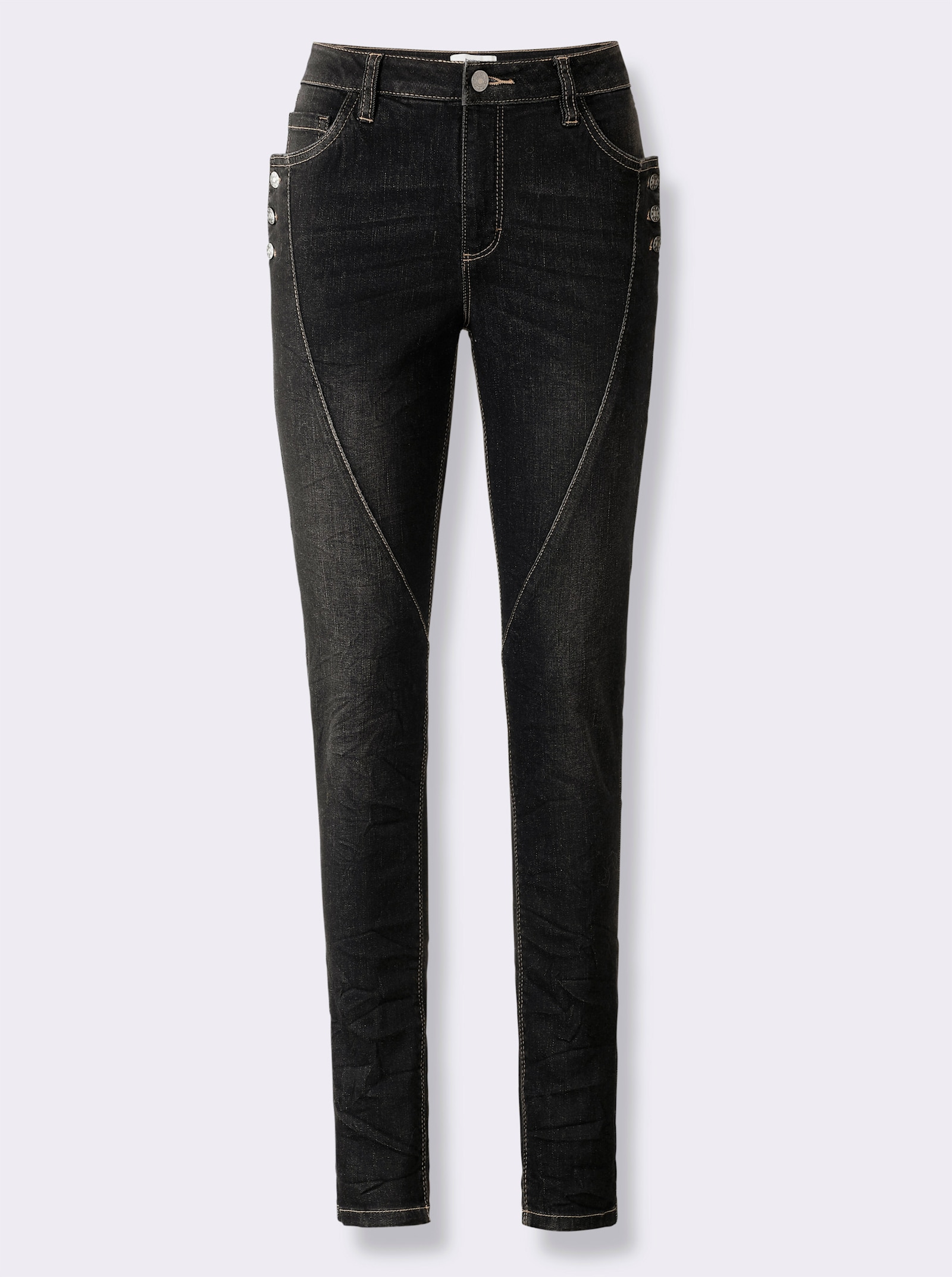heine Jeans in Crinkle-Optik - black denim