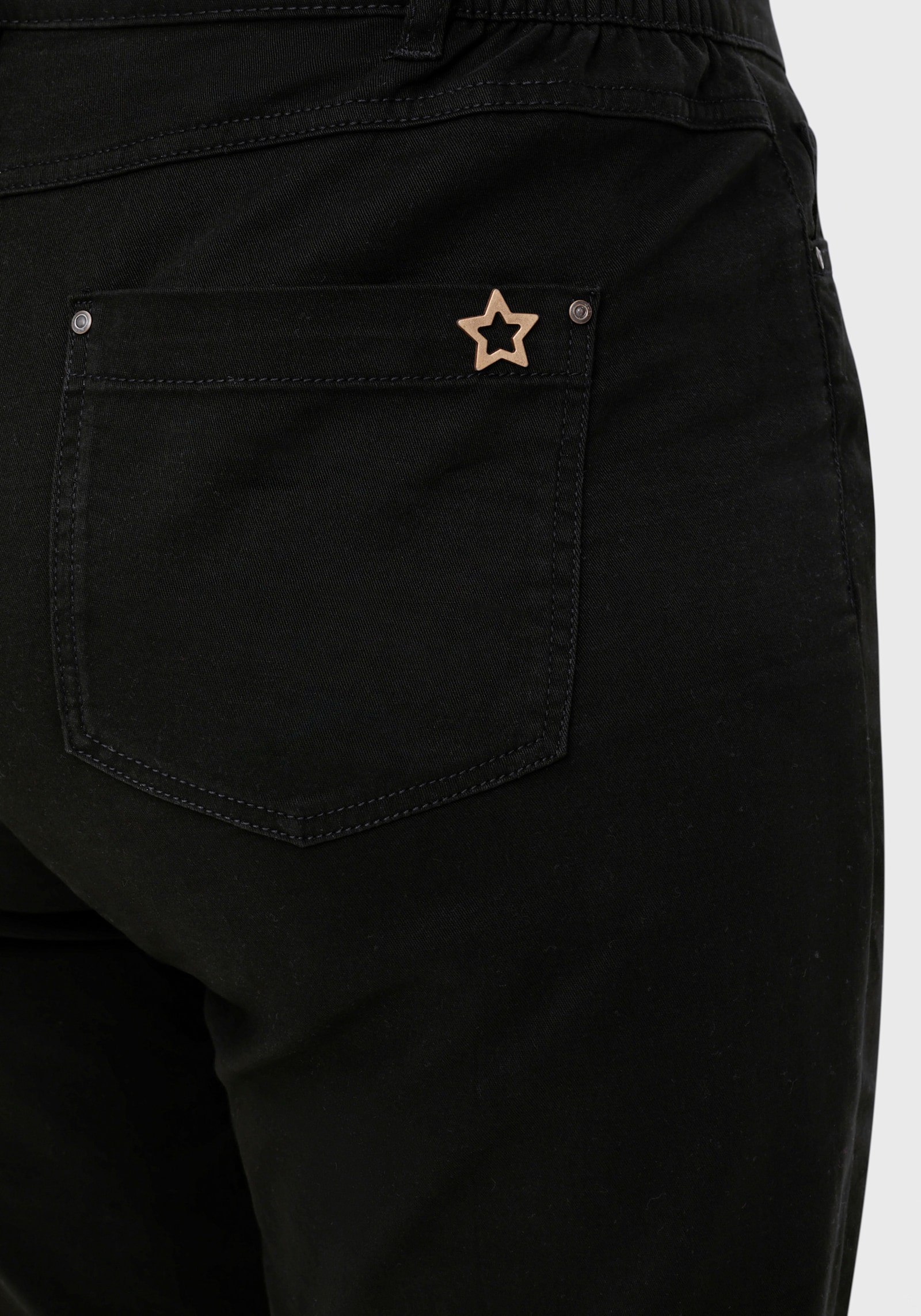 5-Pocket-Hose mit seitlichem Dehnbund - schwarz