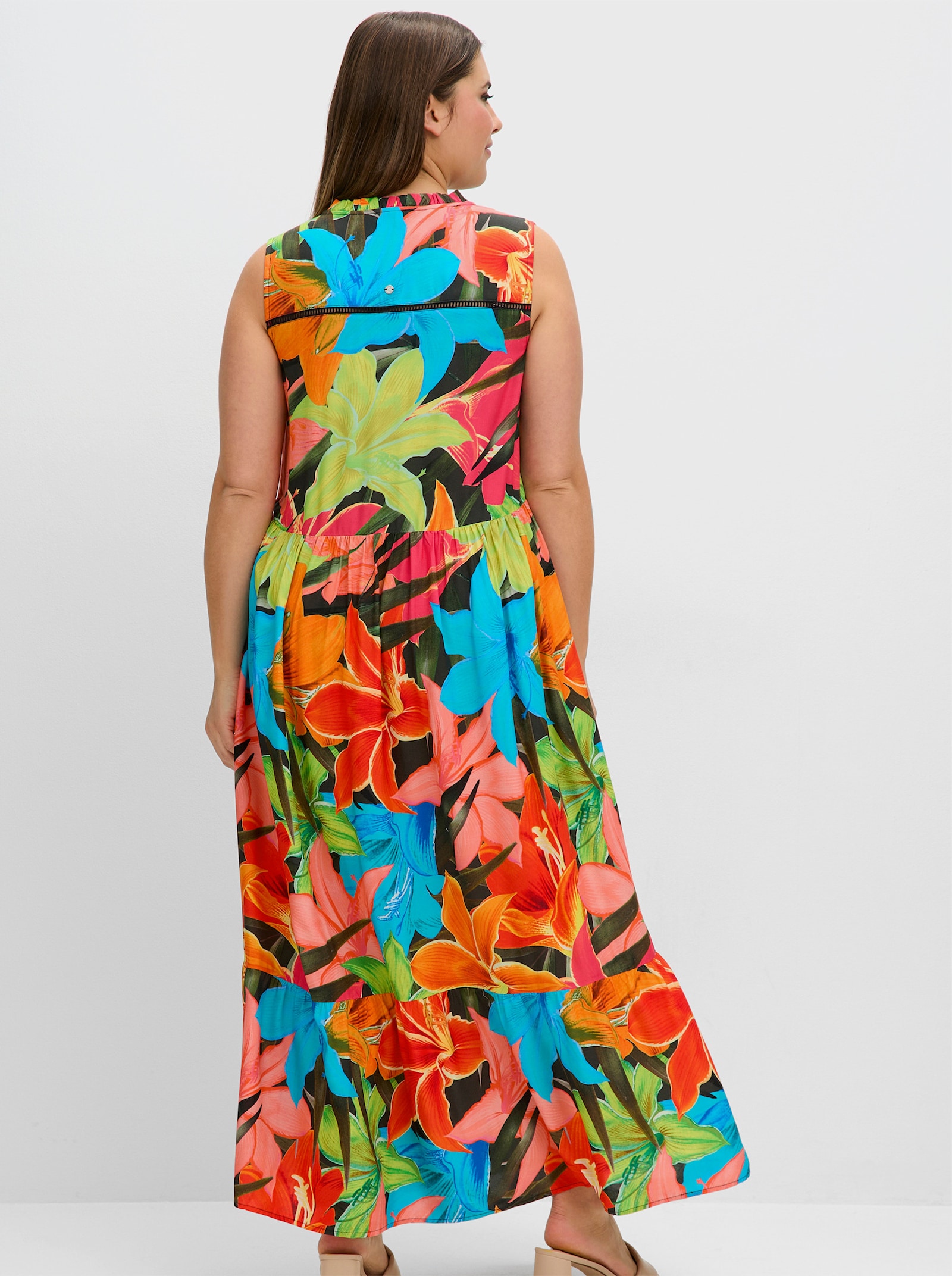 sheego Maxikleid mit Blumenmuster - bunt