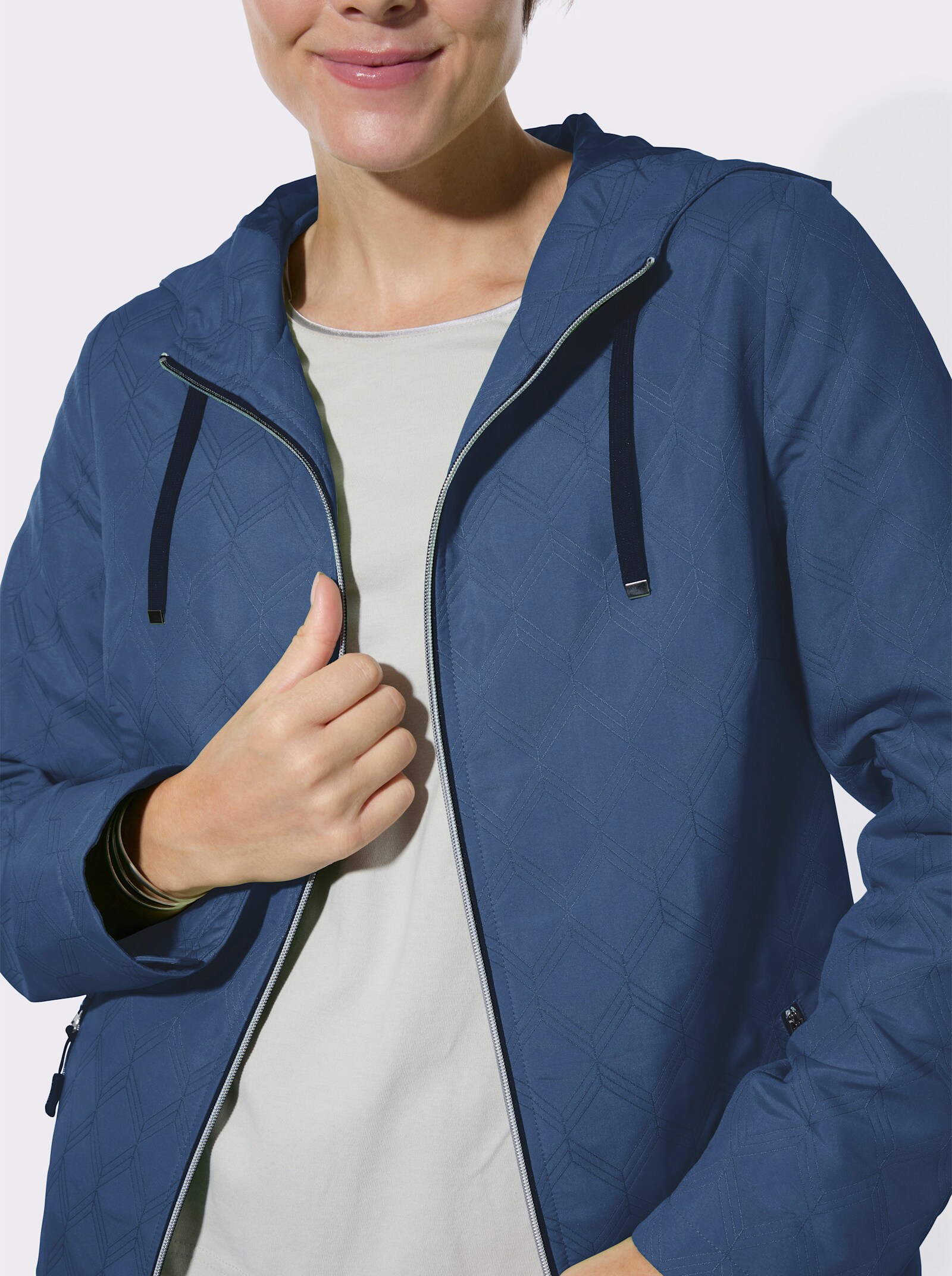 Steppjacke mit Krempelfunktion - jeansblau