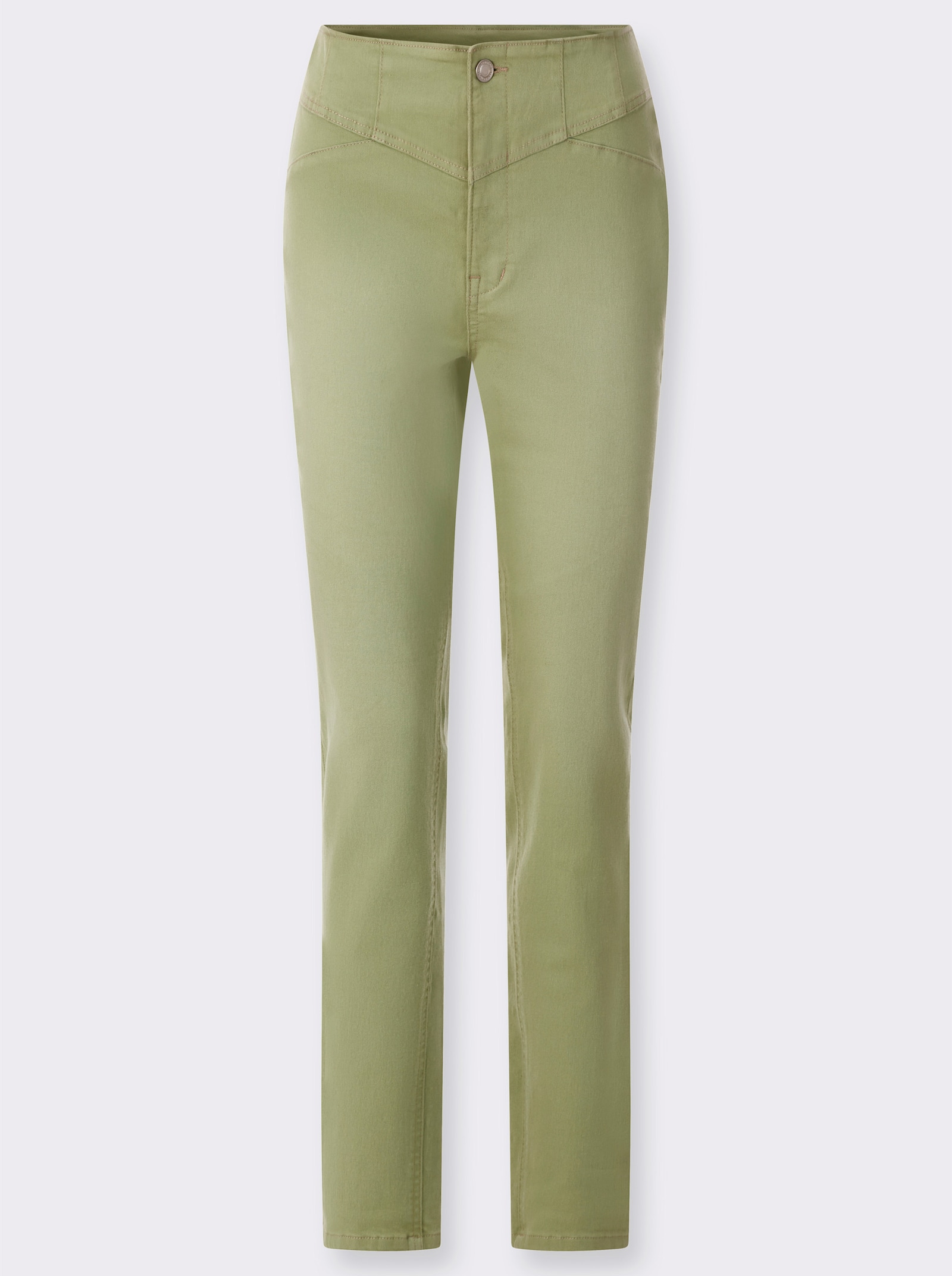 Stretch-Jeans mit Teilungsnähten - eucalyptus