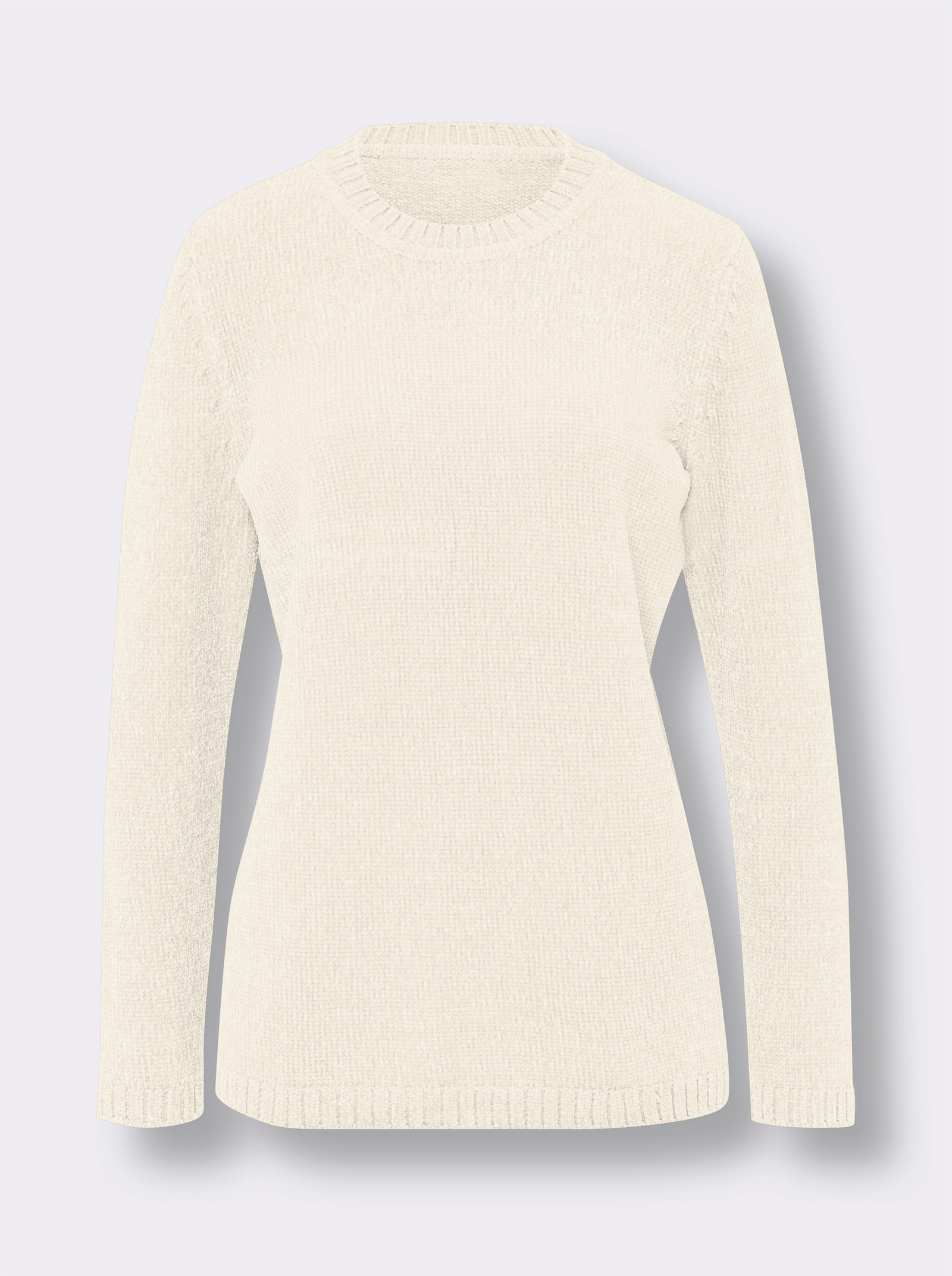 Svetr s dlouhým rukávem z žinylky - ecru