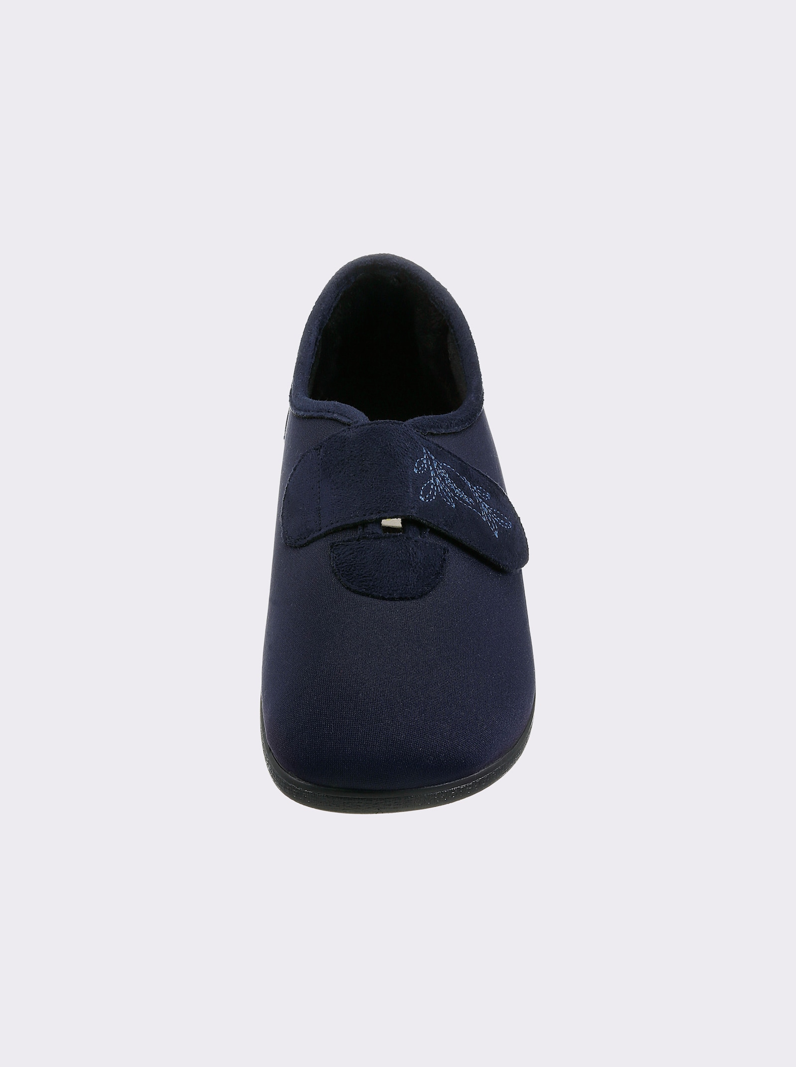 Waldläufer Hausschuh mit Klettverschluss - marine