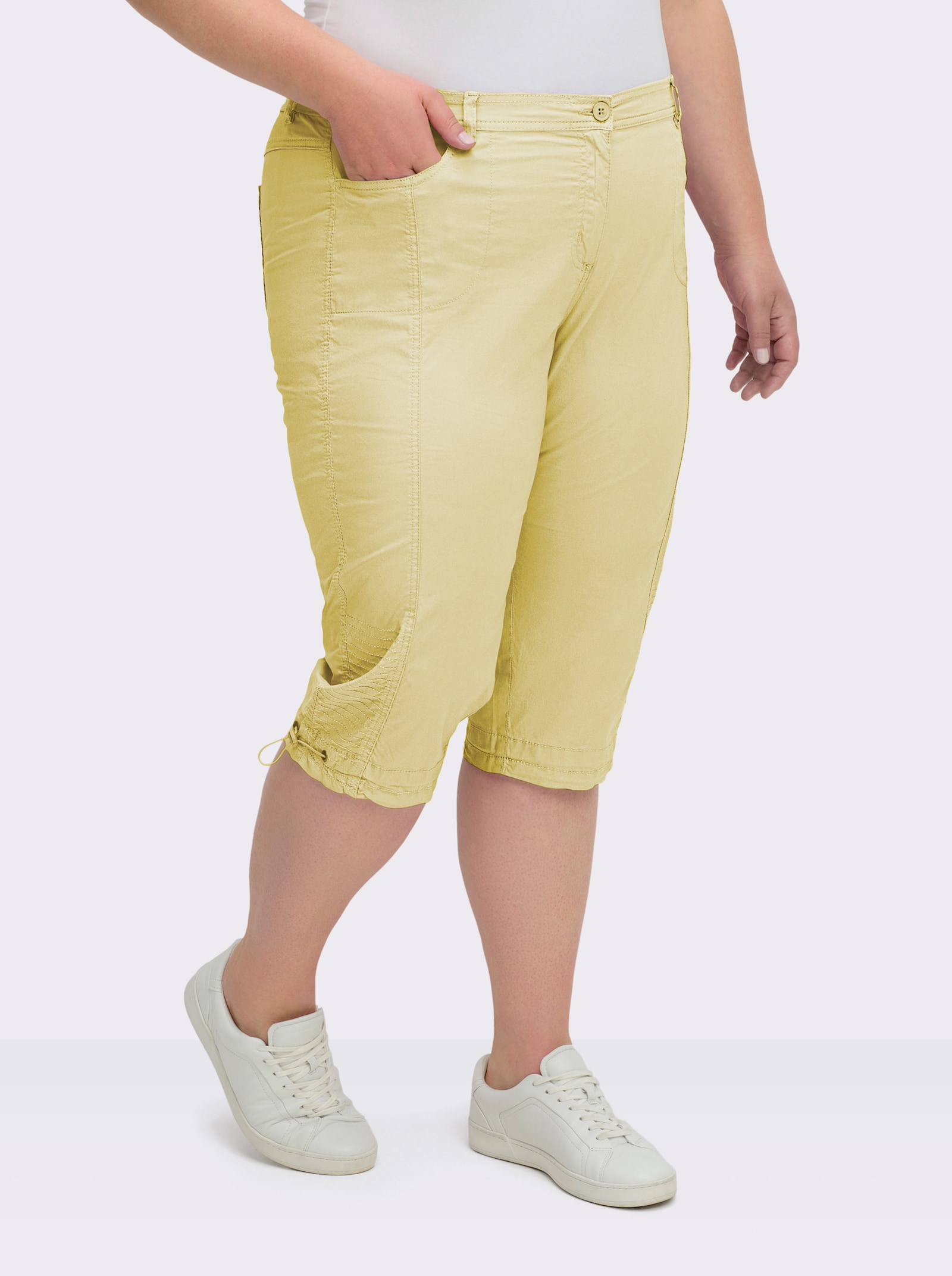 Caprihose mit Gummizug am Beinabschluss - gelb